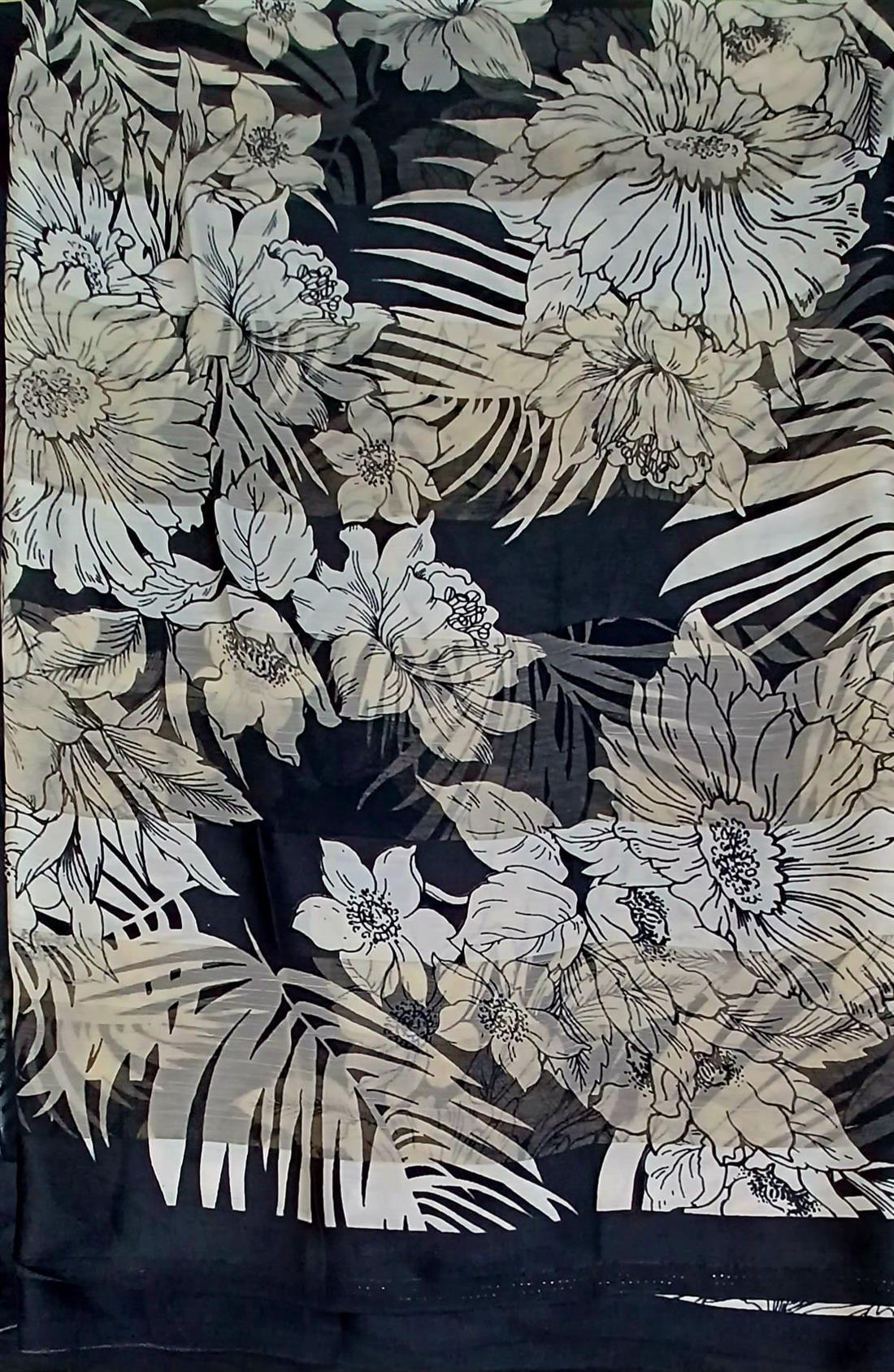 Black & White Chiffon Saree.