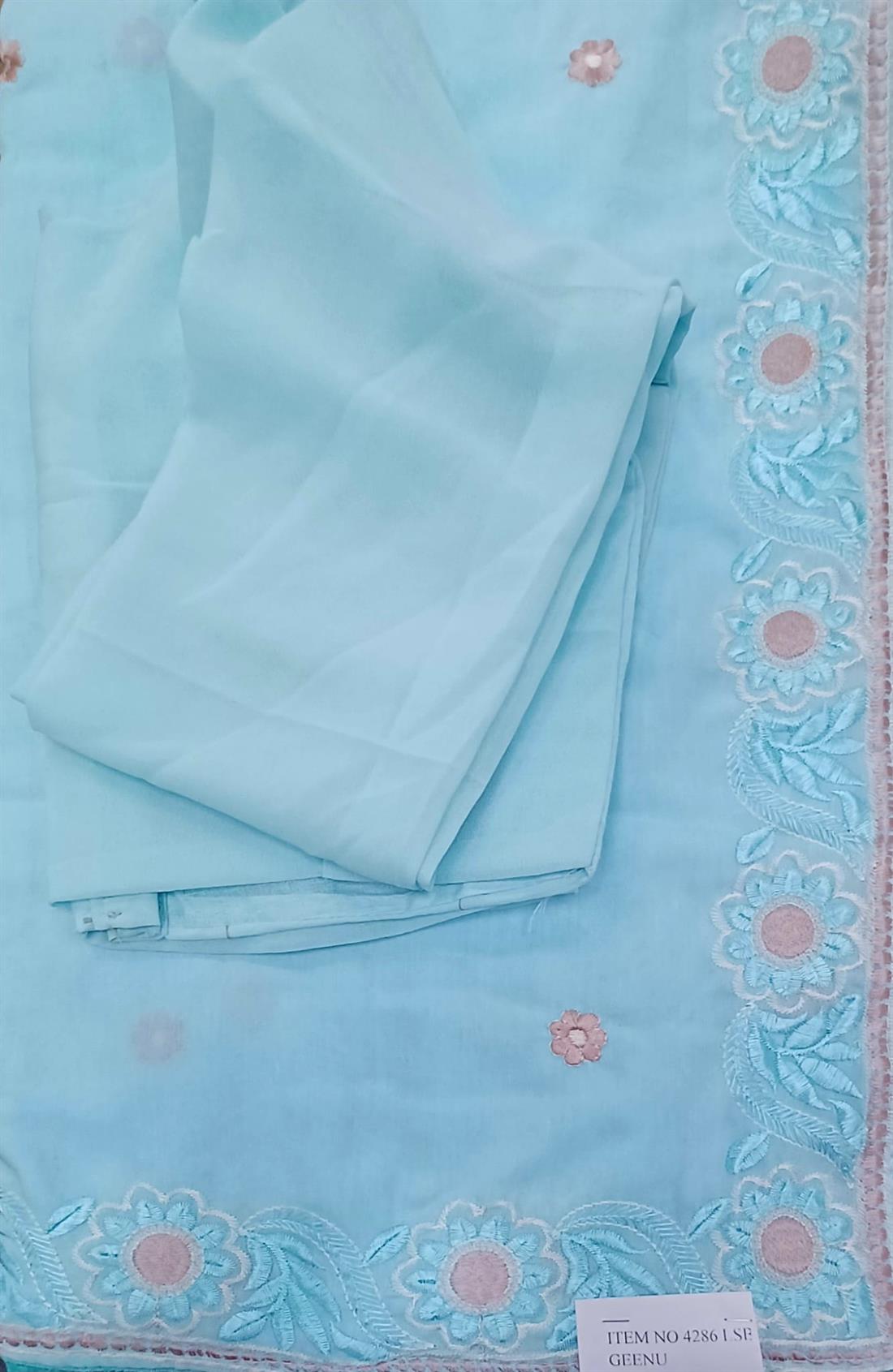 Blue Raw Silk Saree.