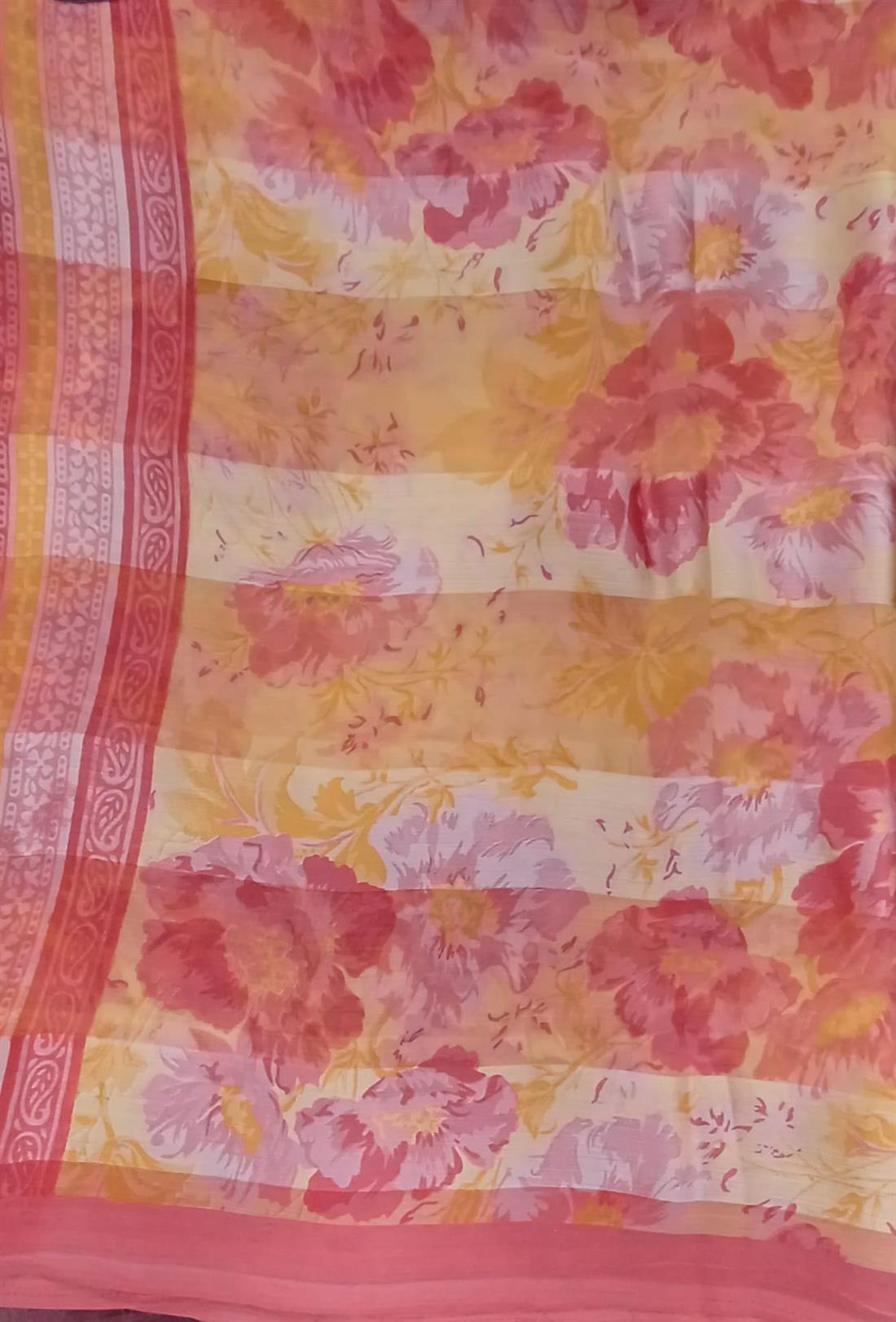 Pink Chiffon Saree.