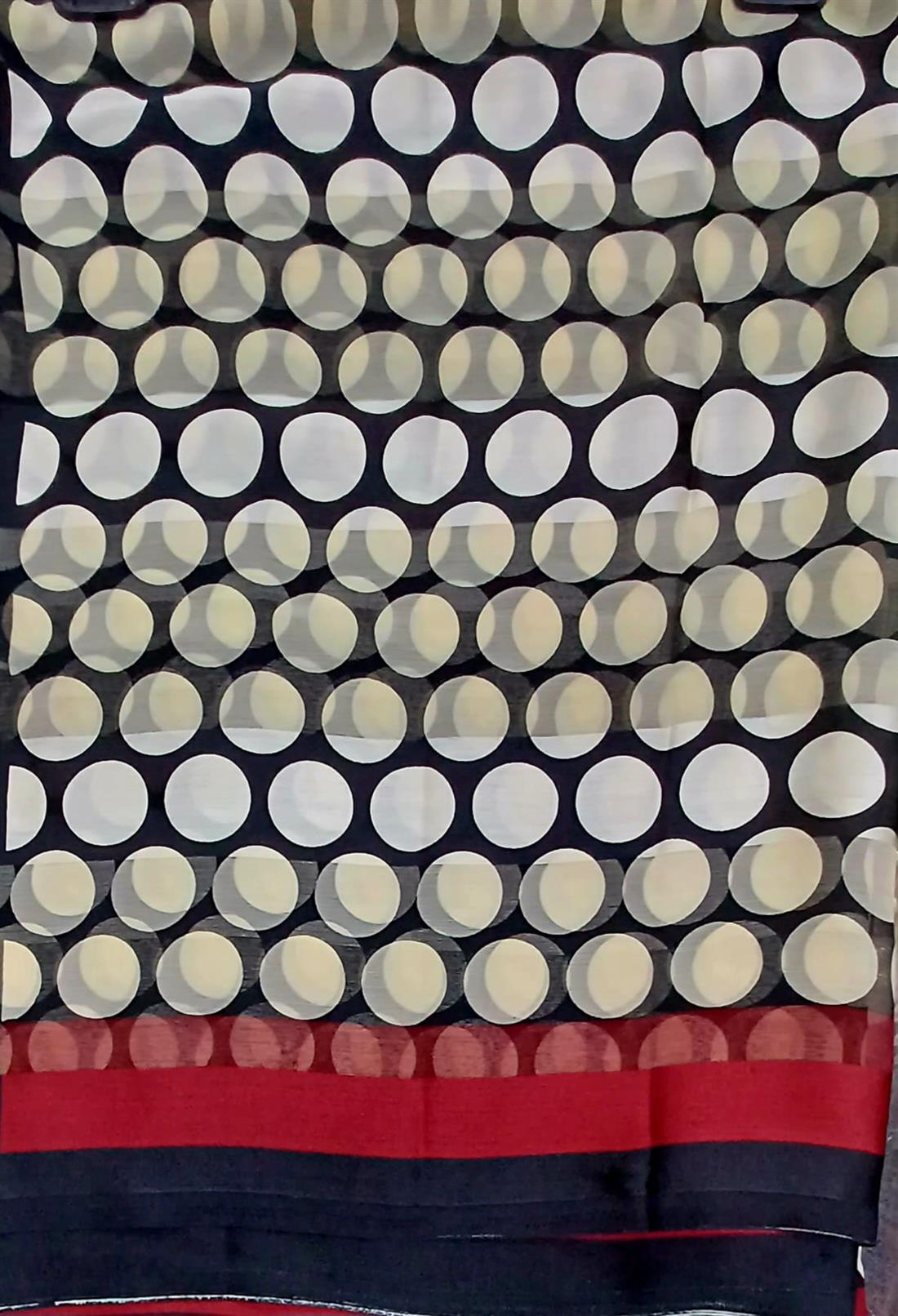 Black & RED Chiffon Saree.