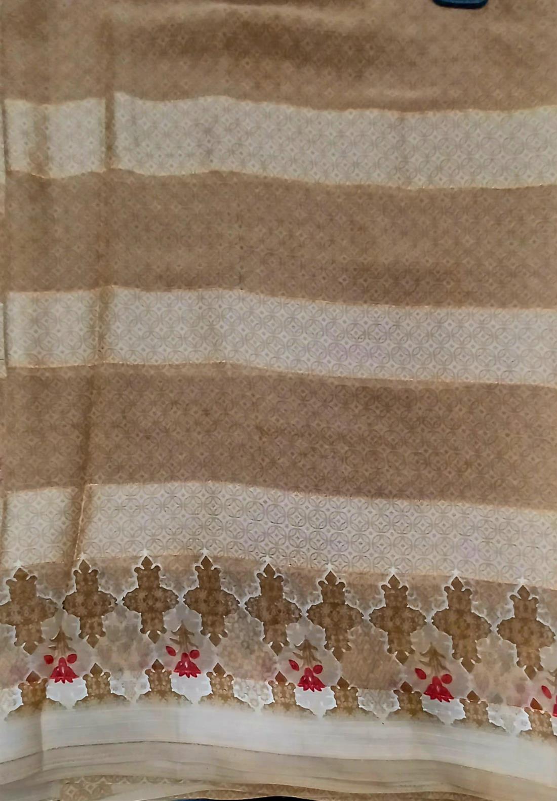 Beige Chiffon Saree.