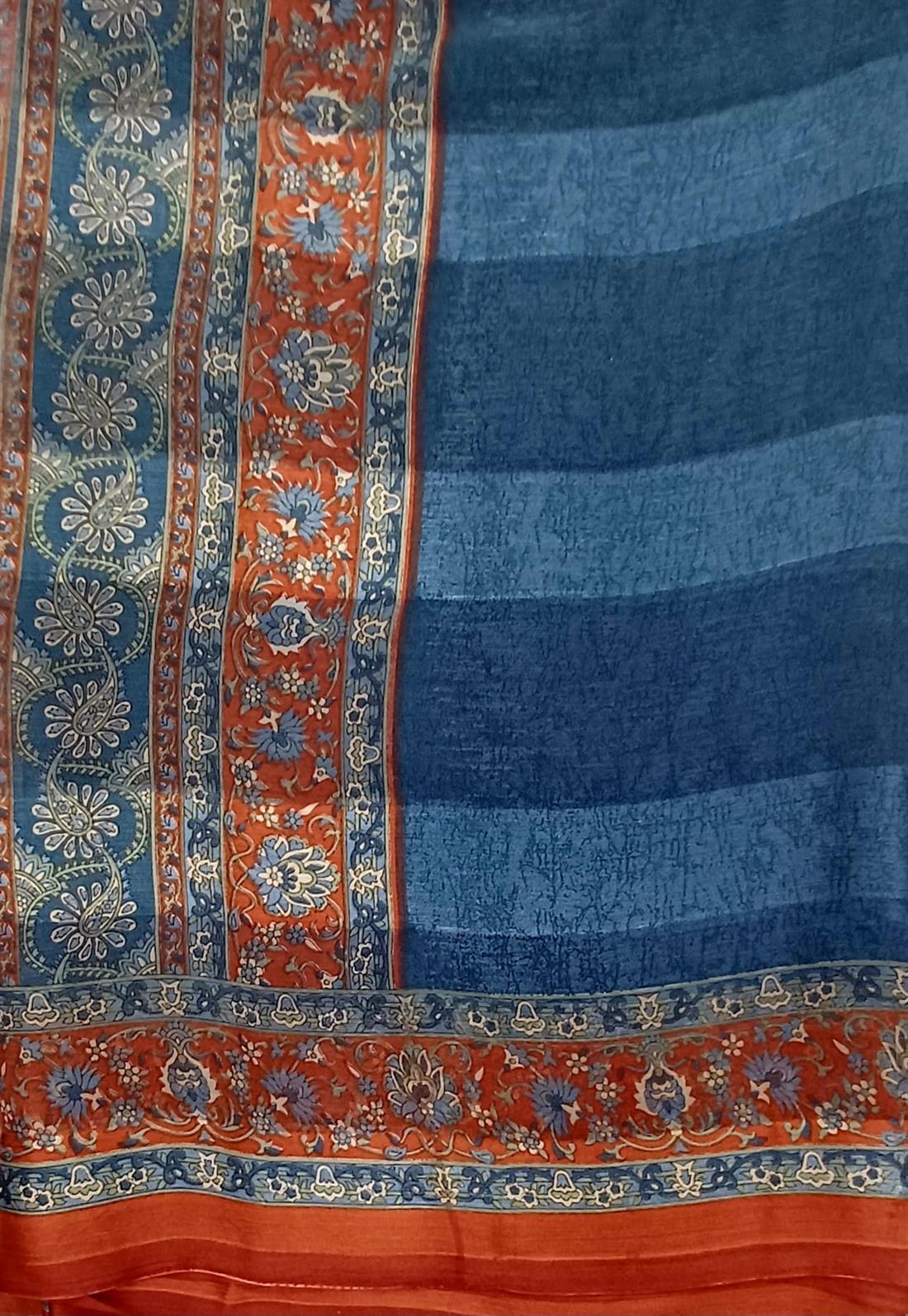 Blue & RED Chiffon Saree.