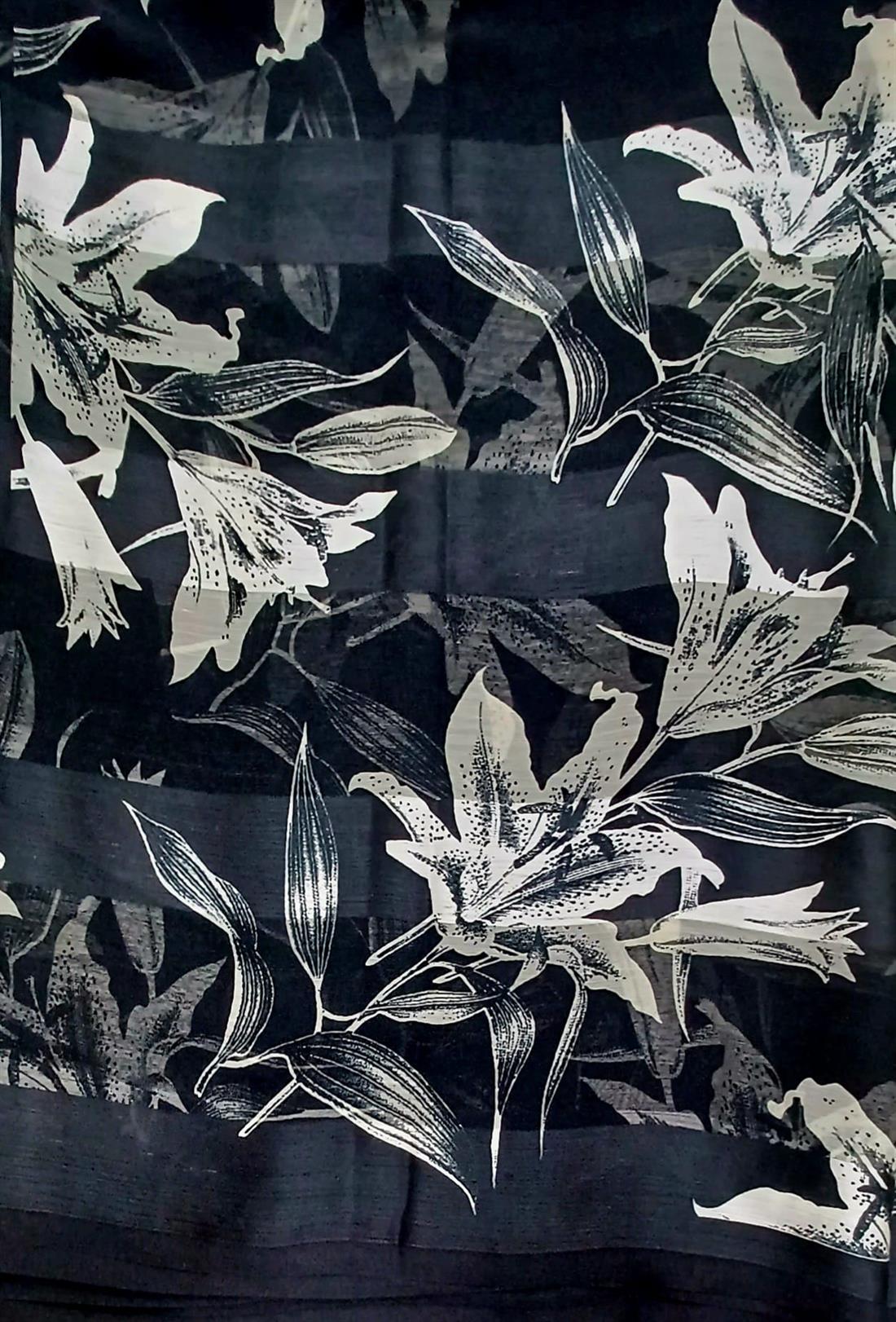 Black & White Chiffon Saree.