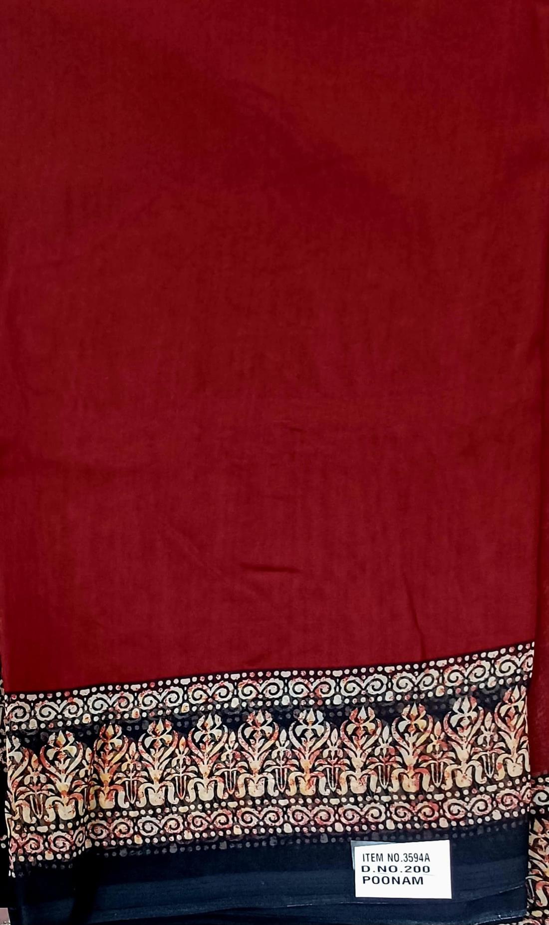 Maroon Chiffon Saree.