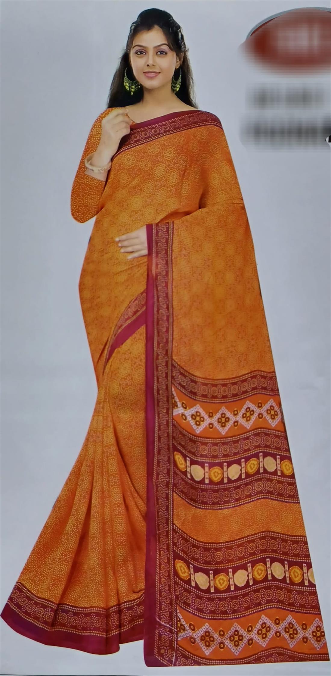Yellow Chiffon Saree.