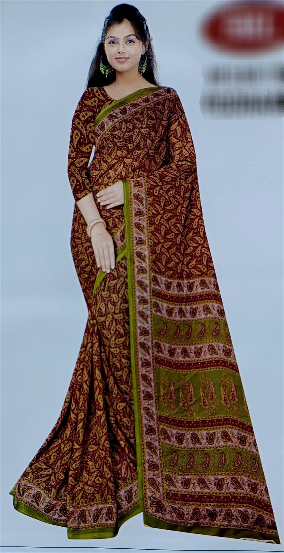 Brown Georgette Saree.