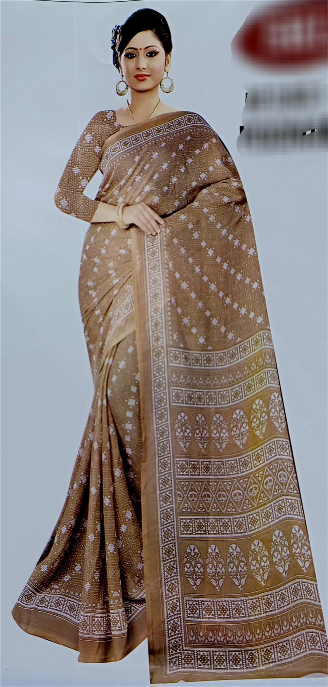 Brown Chiffon Saree.