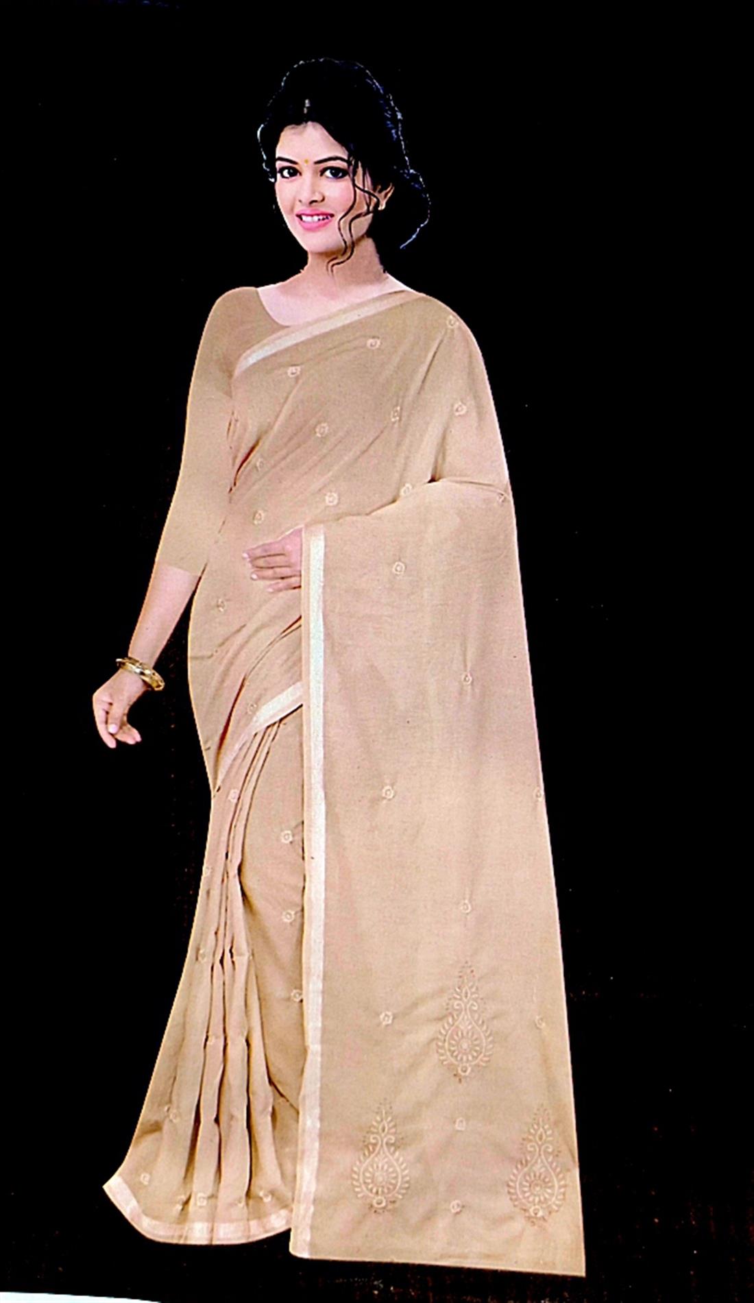 Beige Soft Georgette Saree