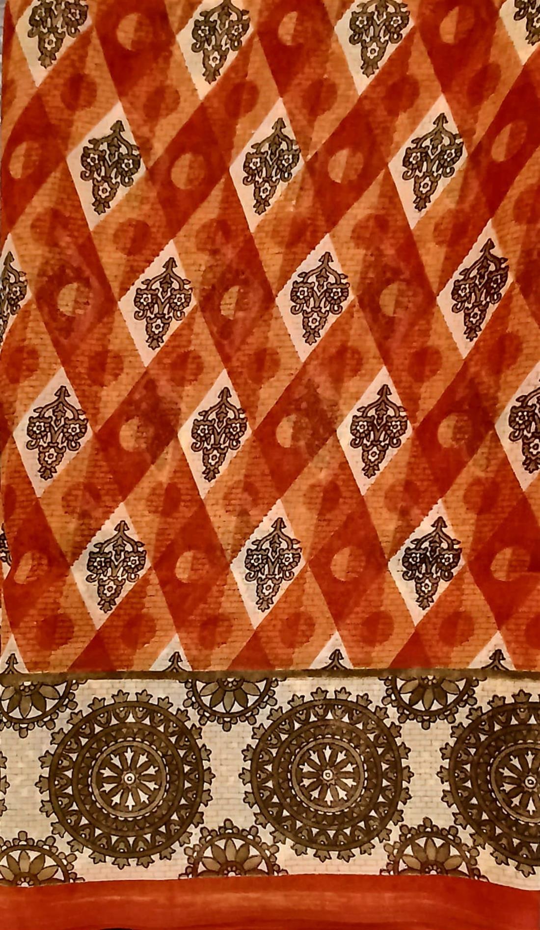 Orange Georgette Saree