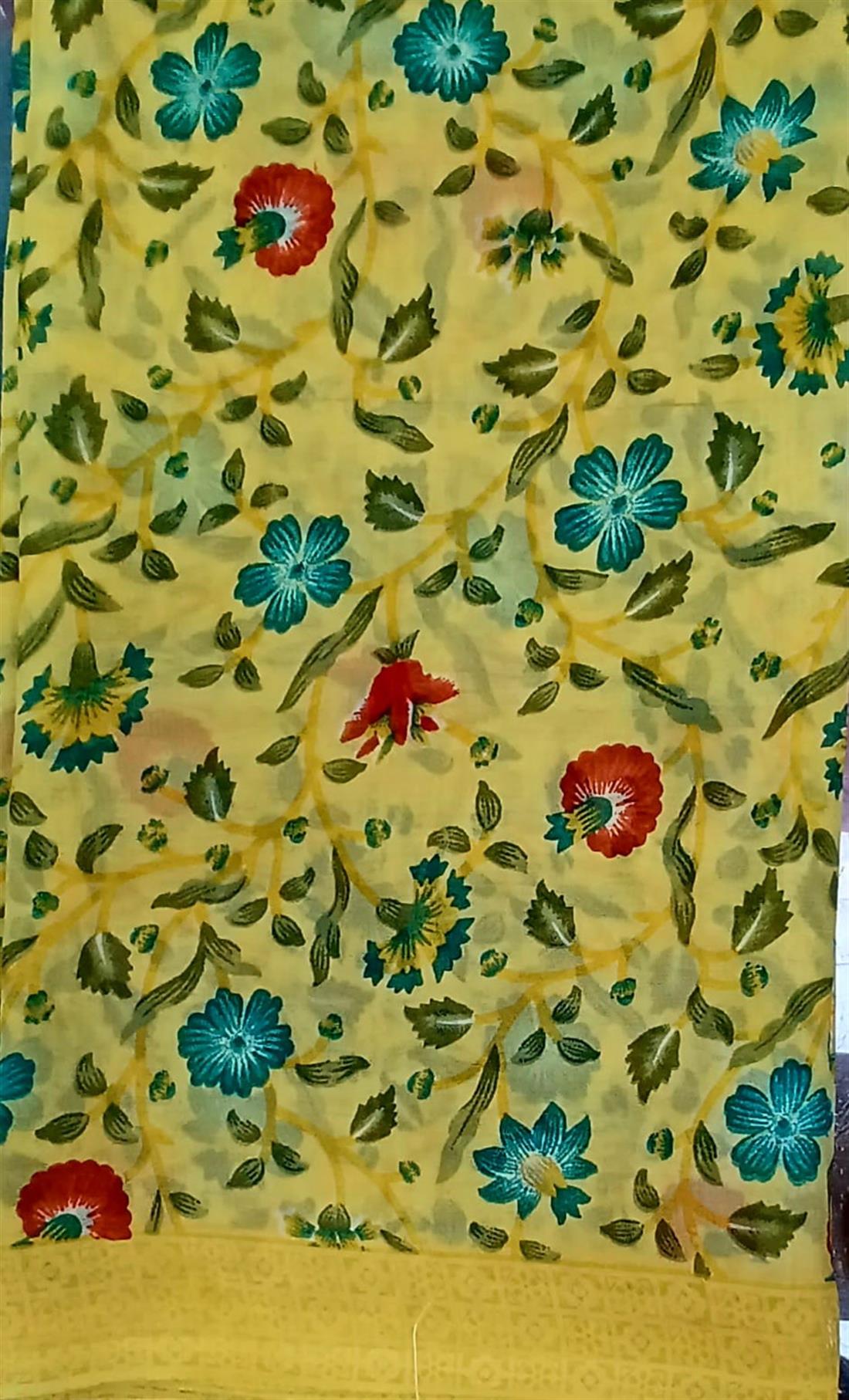 Yellow Georgette Saree.