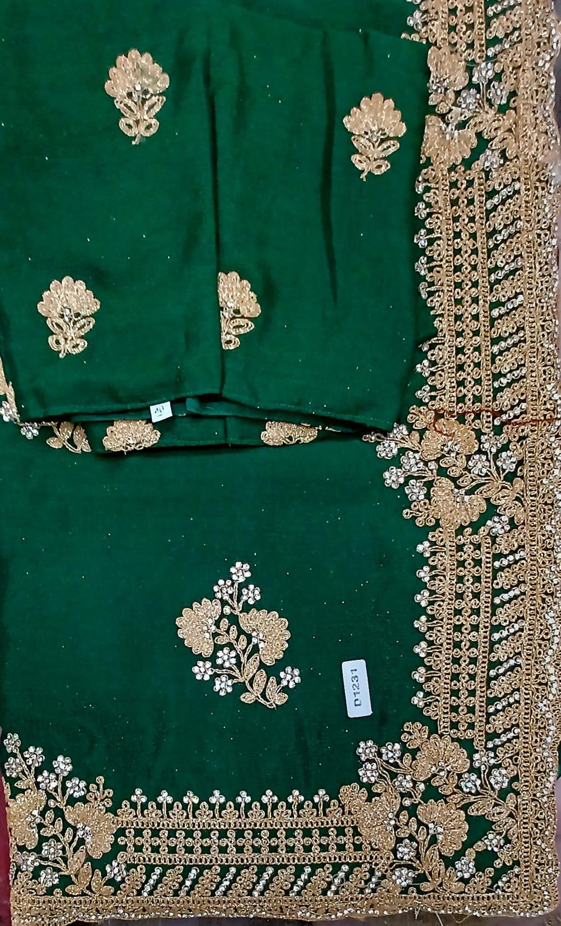 Green Zari Shamoz Silk Saree