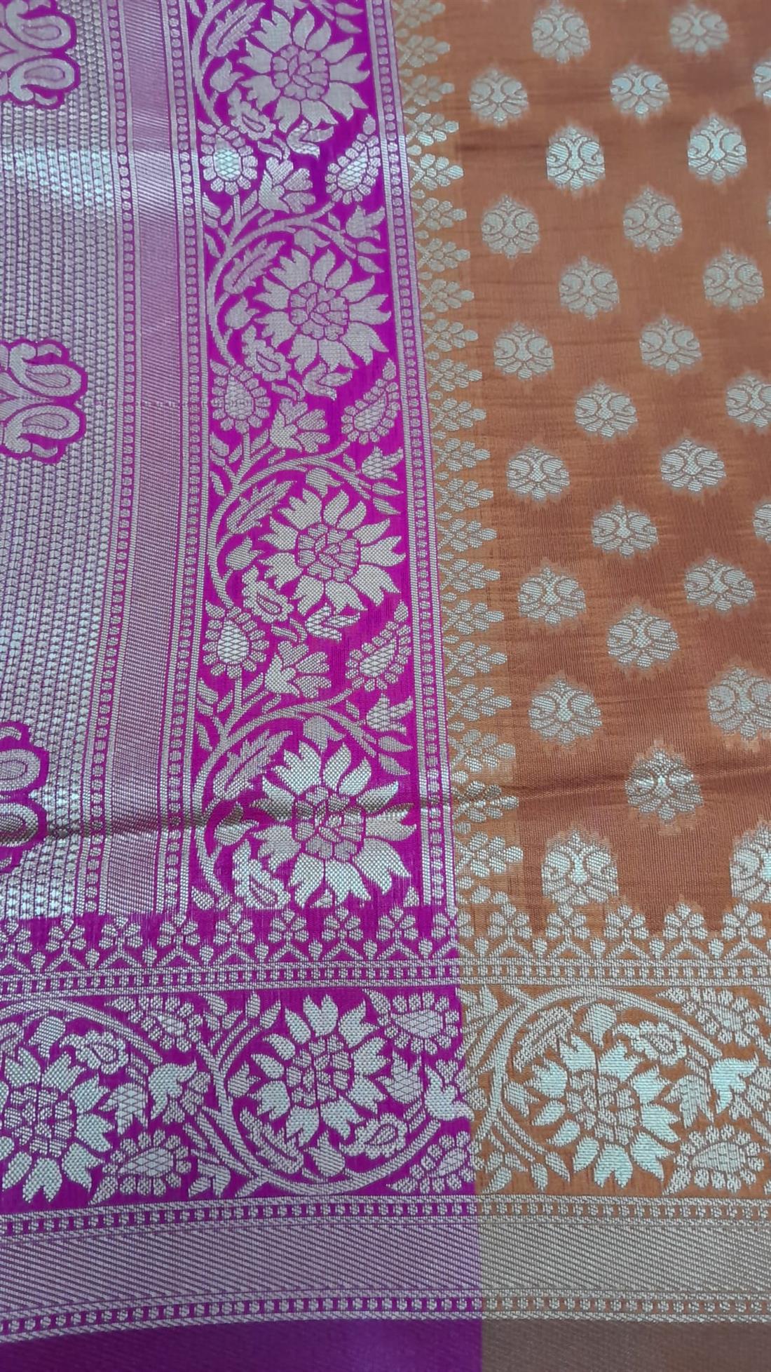Mustard & Pink Silk Sarees