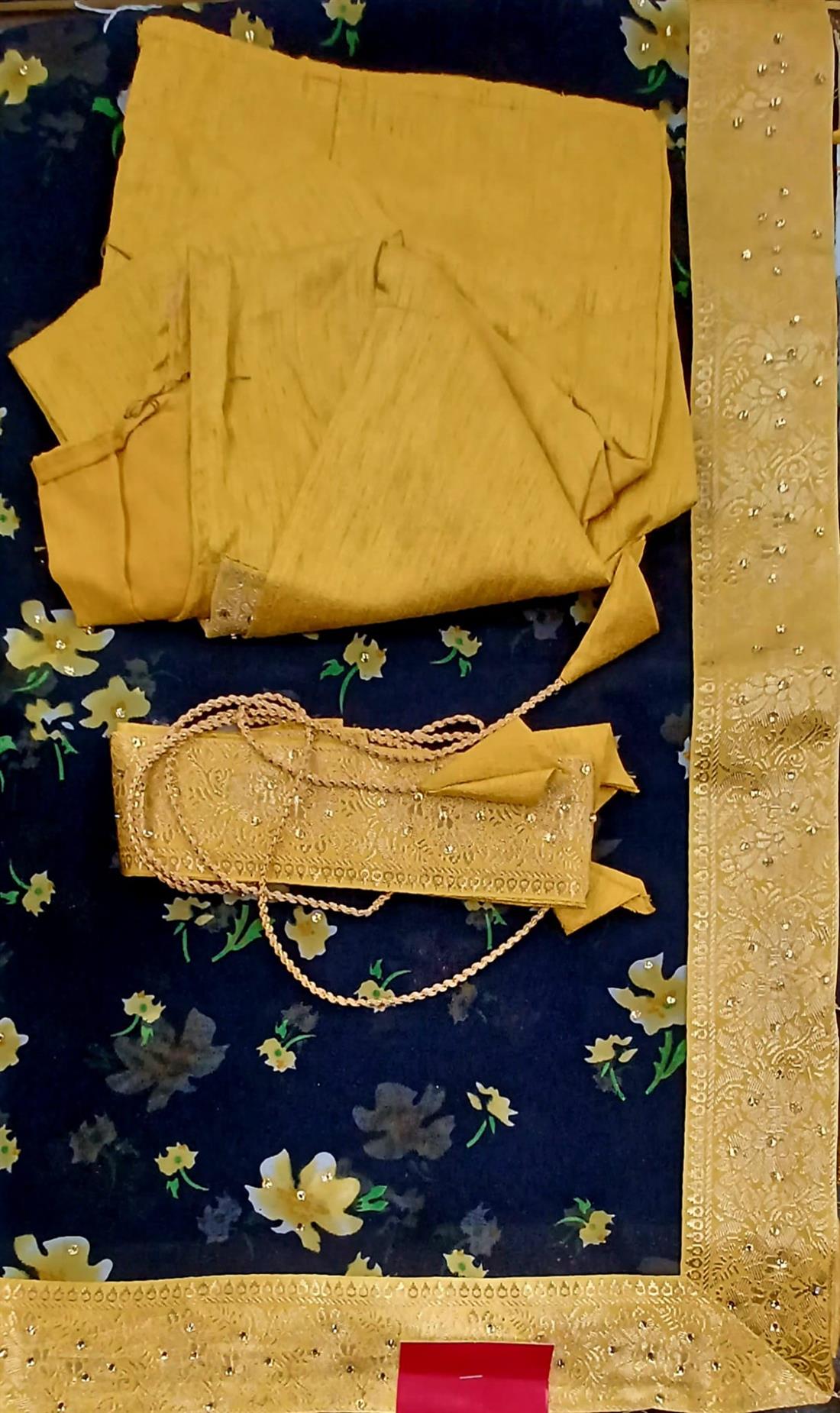 Black & Yellow Georgette Sarees