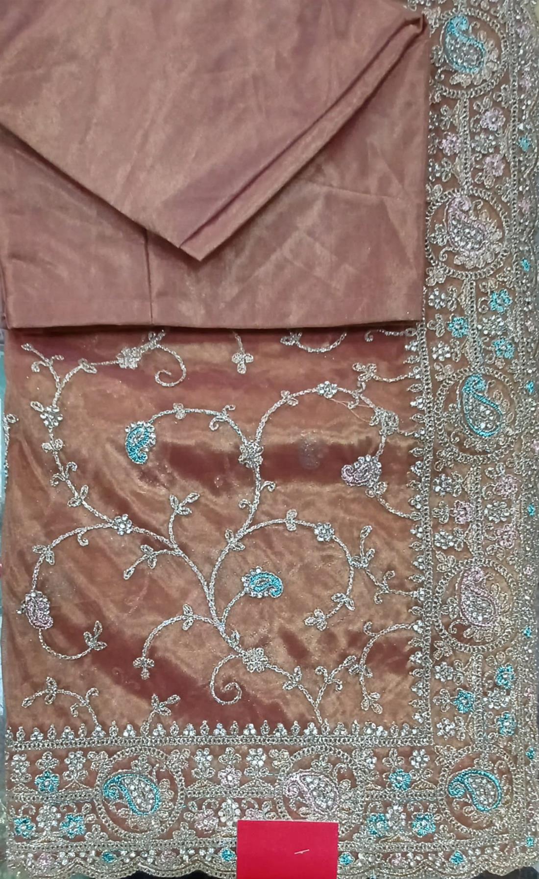 Peach Net Sarees
