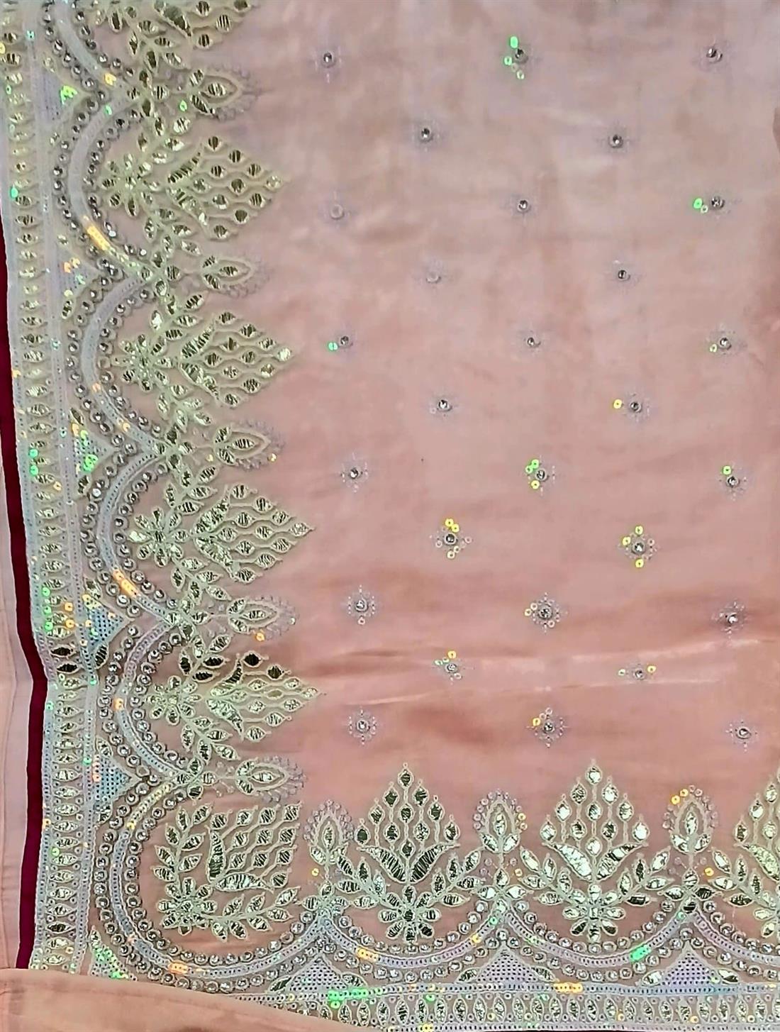 Lilac & Peach Organza Sarees