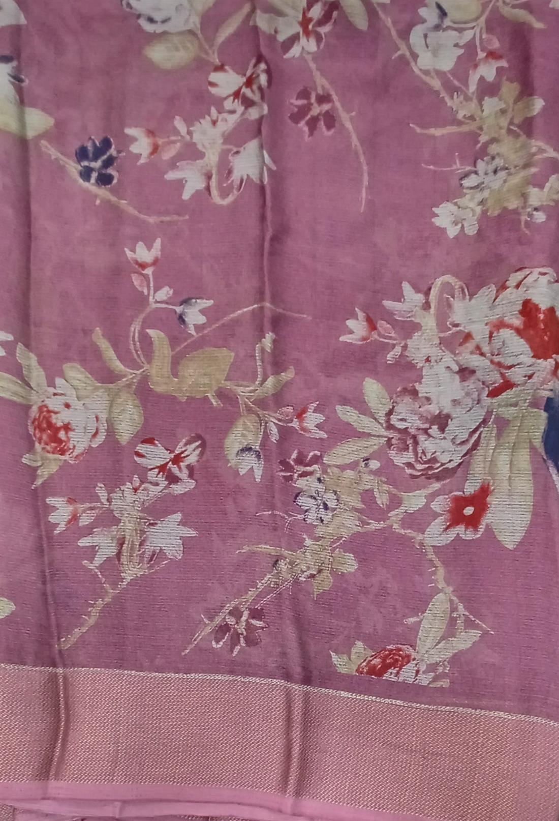 Lilac Chiffon Digital Printed Saree