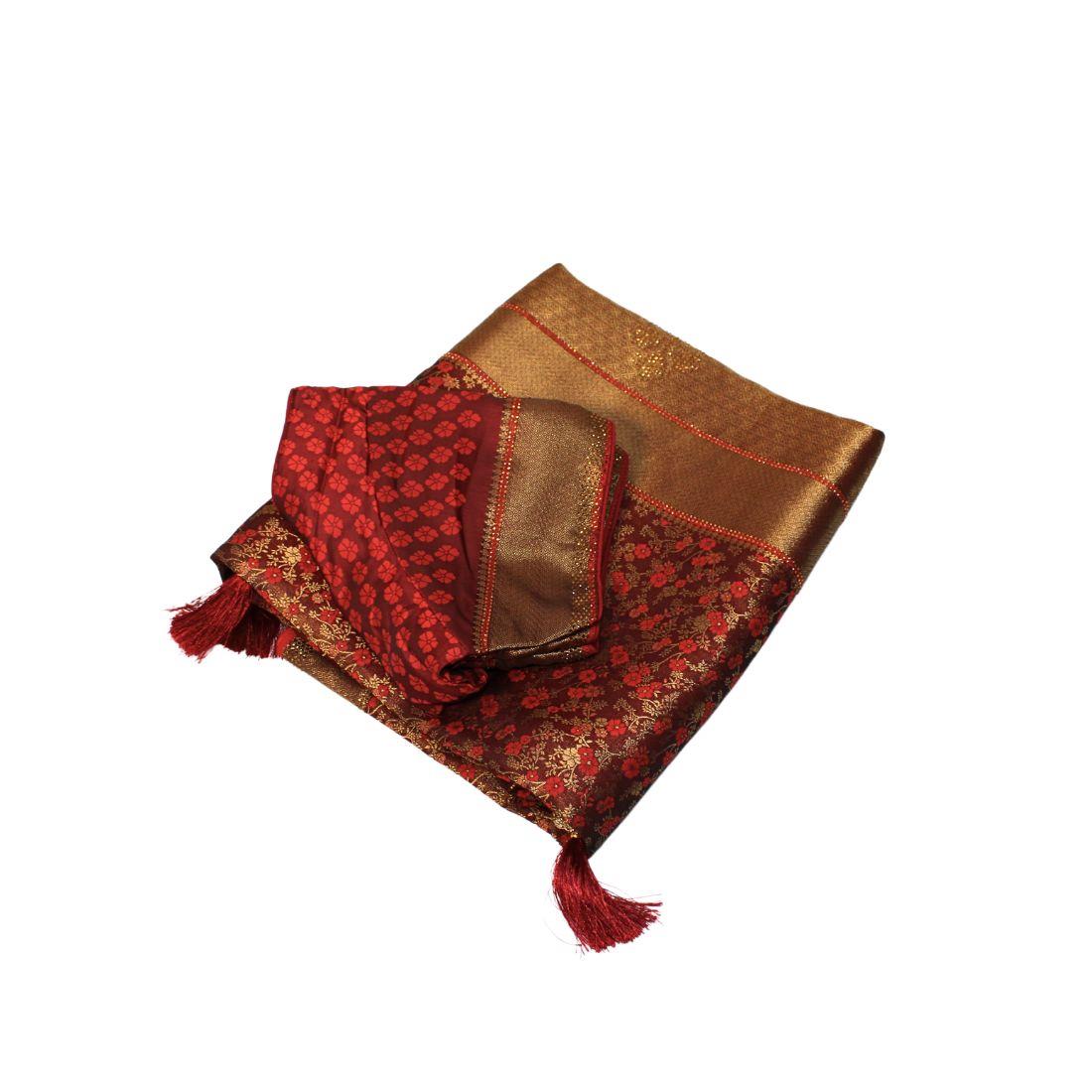 RED & Maroon Silk Saree