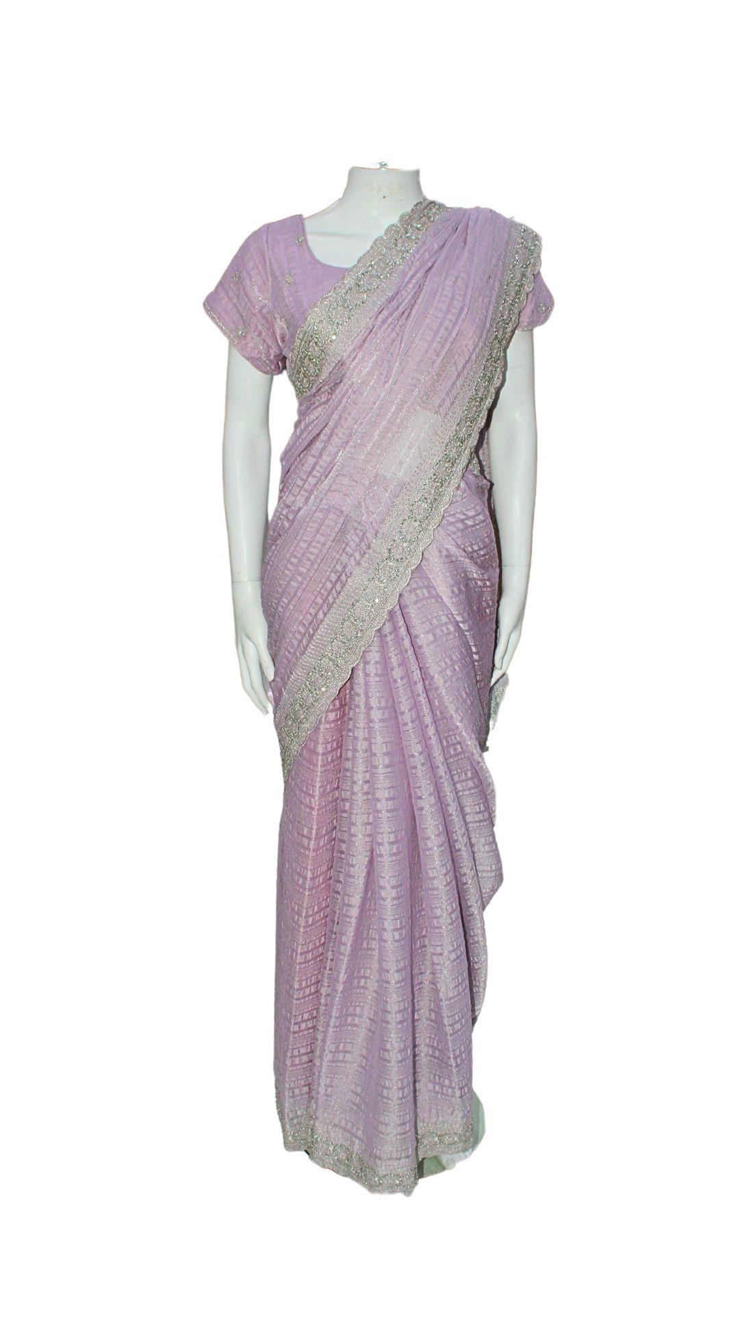Mauve Organza Saree