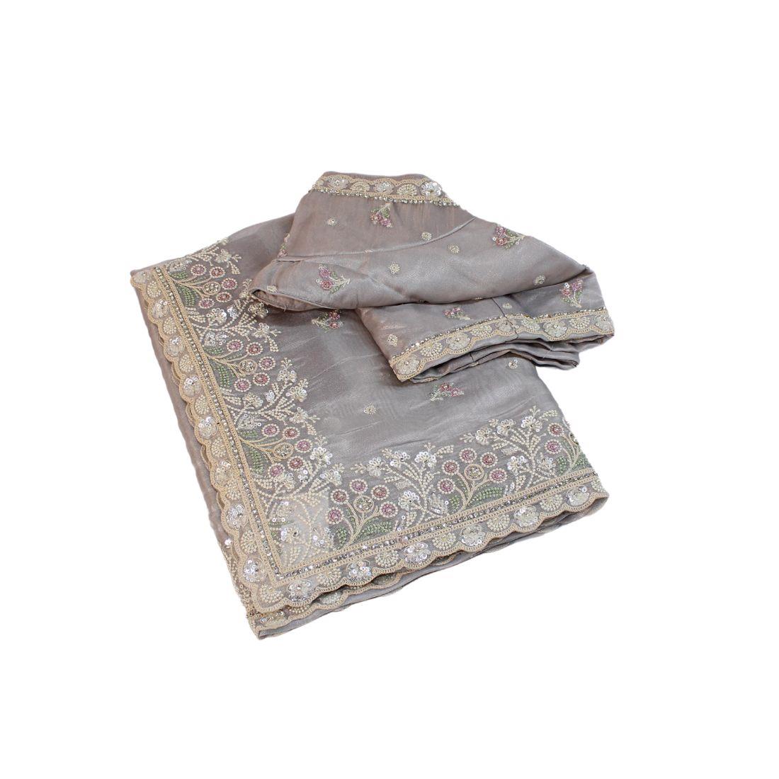 Silver Silk Saree