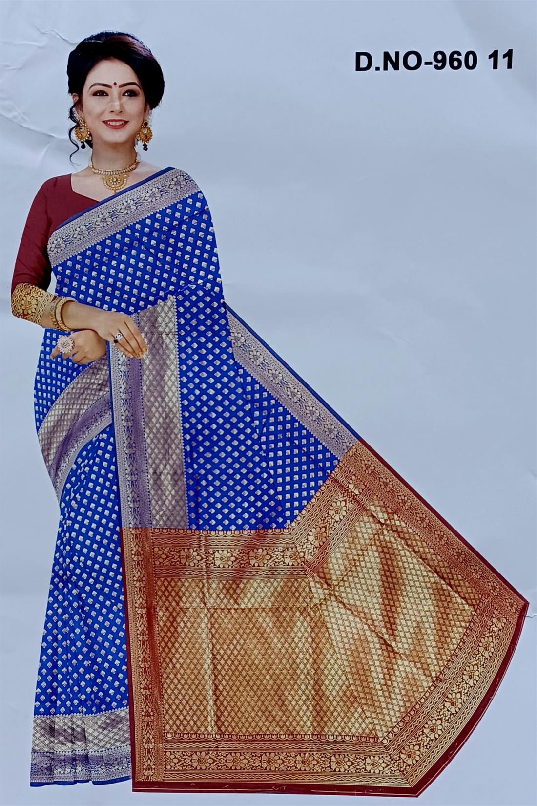 Royel Blue & Maroon Silk Sarees