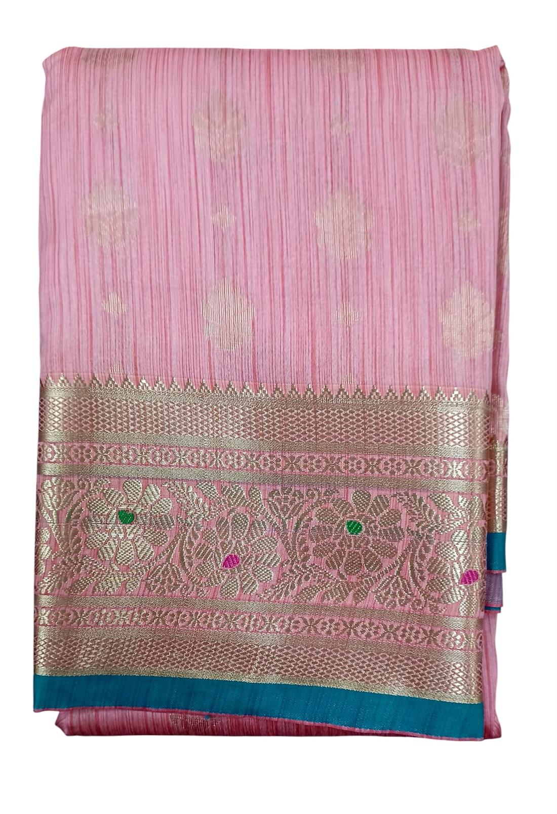 Pink & Teal Banarasi Sarees