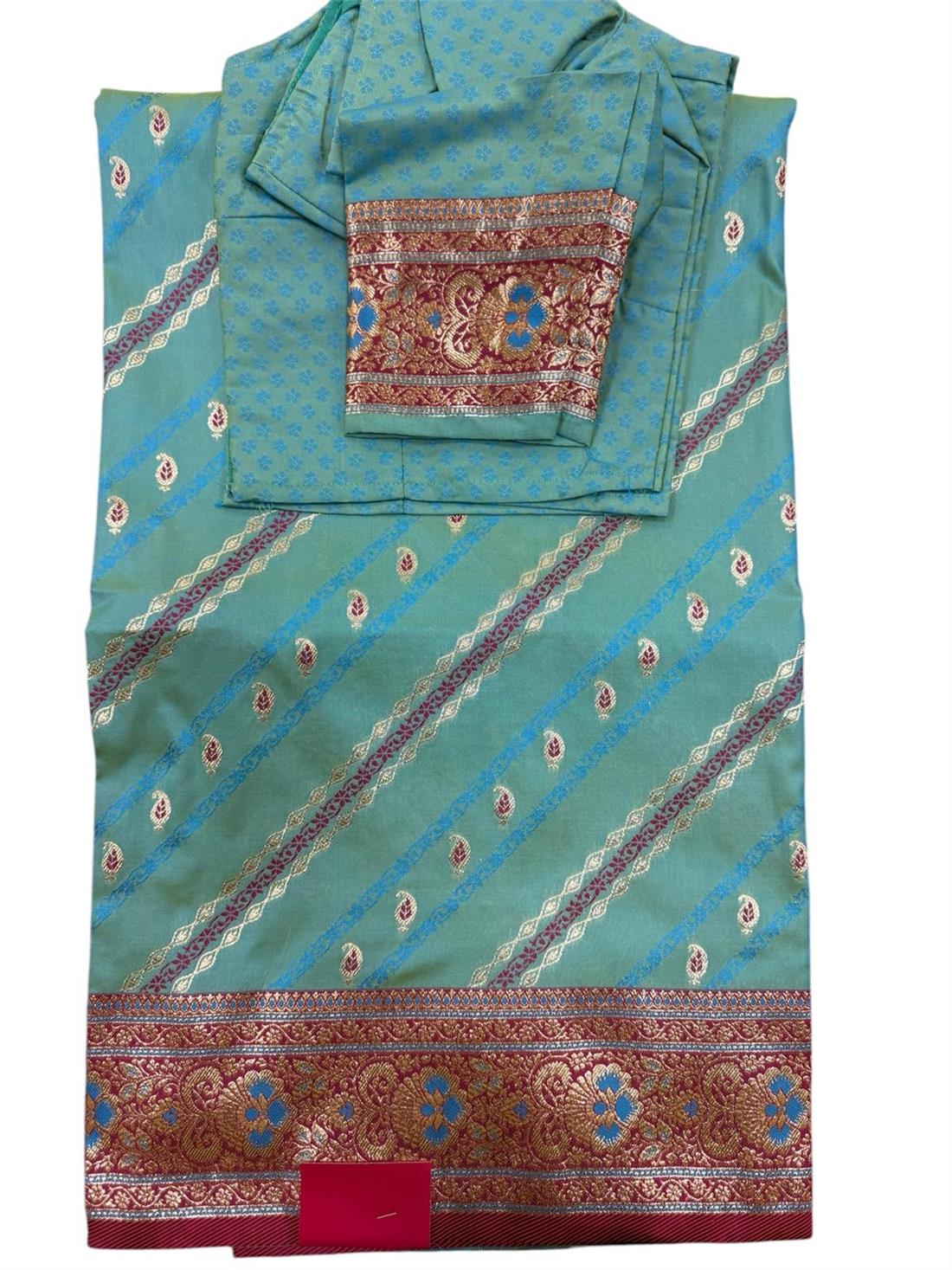 Mint Green Ladies Banarasi Silk Saree