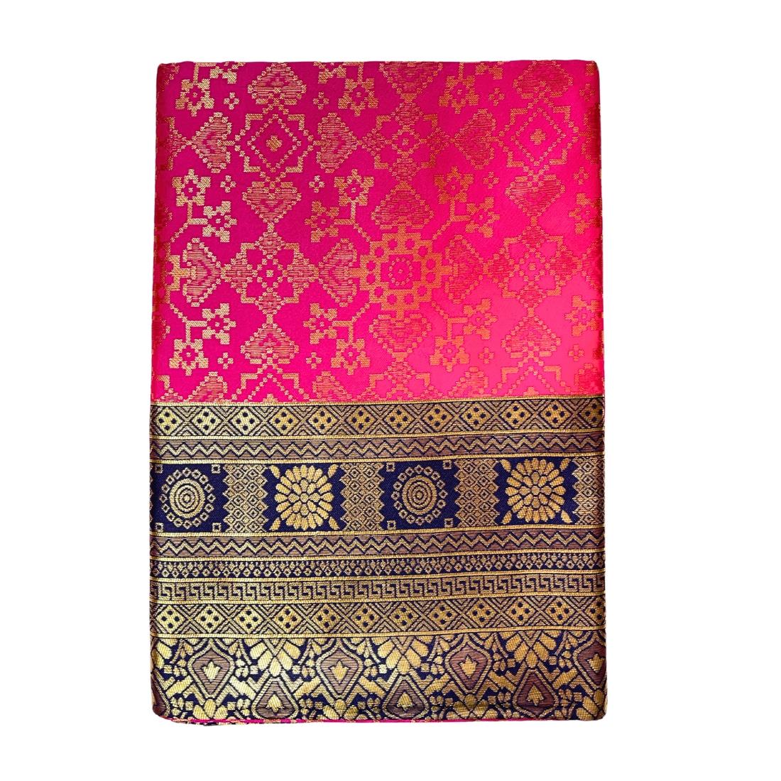 Fuschia Pink Banarasi Ladies Banarsi Silk Saree