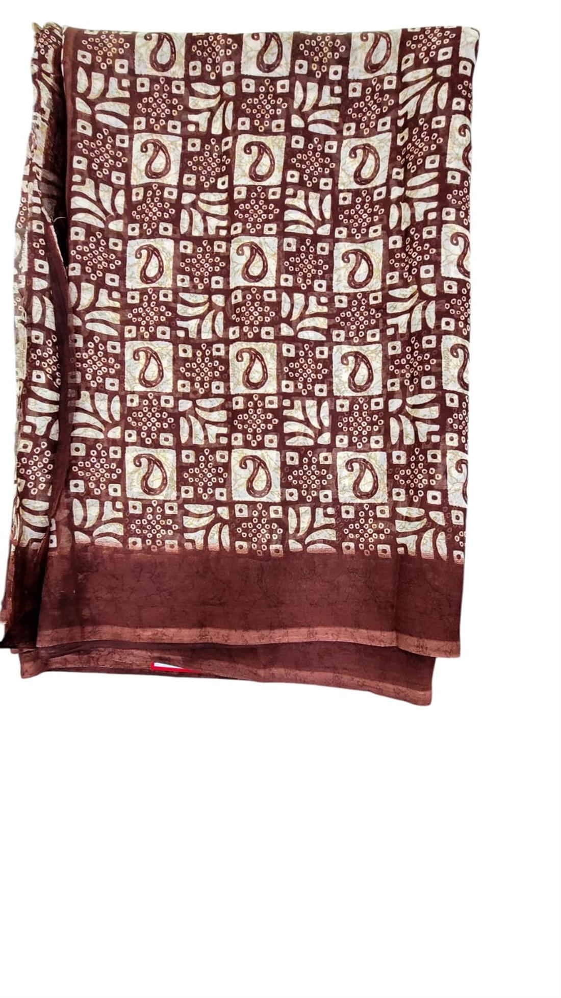 Brown Soft Georgette Saree