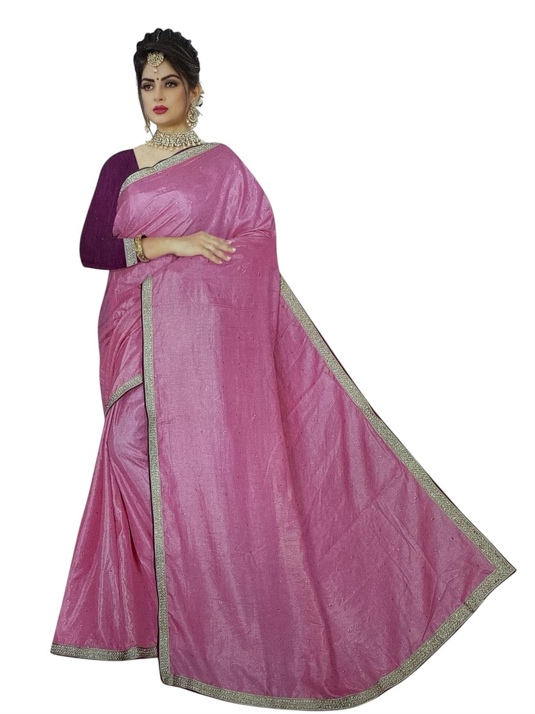 Pink Raw Silk Saree