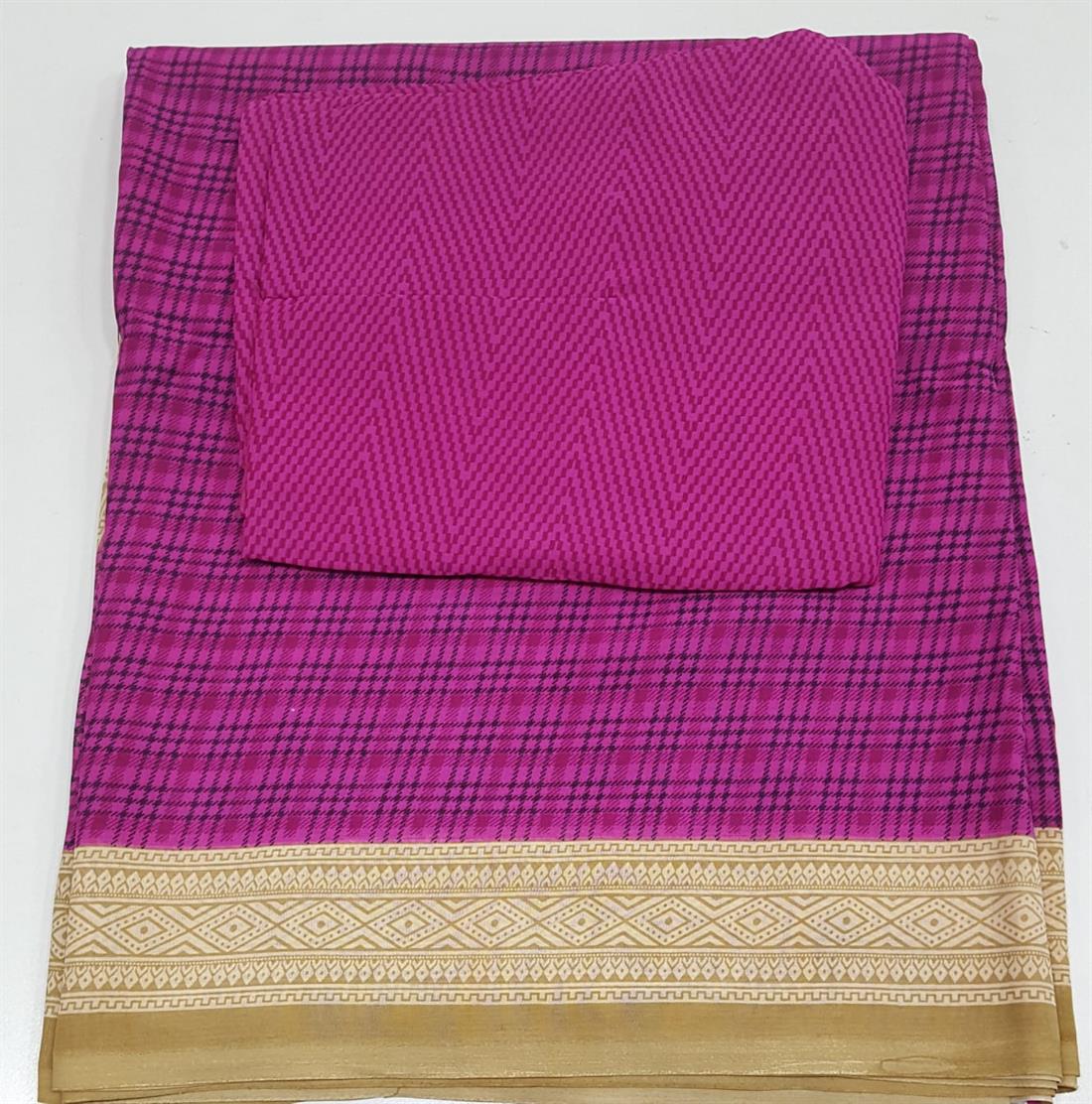 Majenta Digital Print Crepe Sarees
