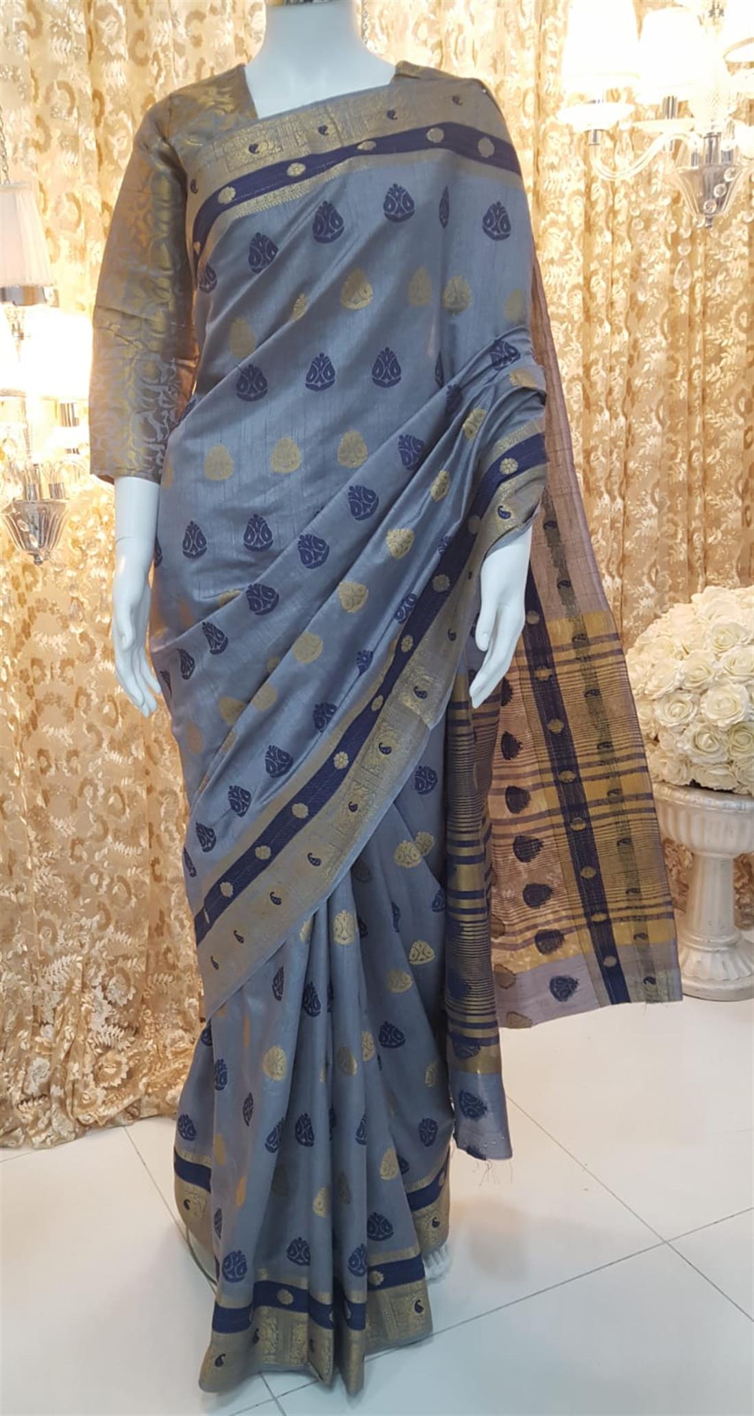 Grey Banarasi Sarees