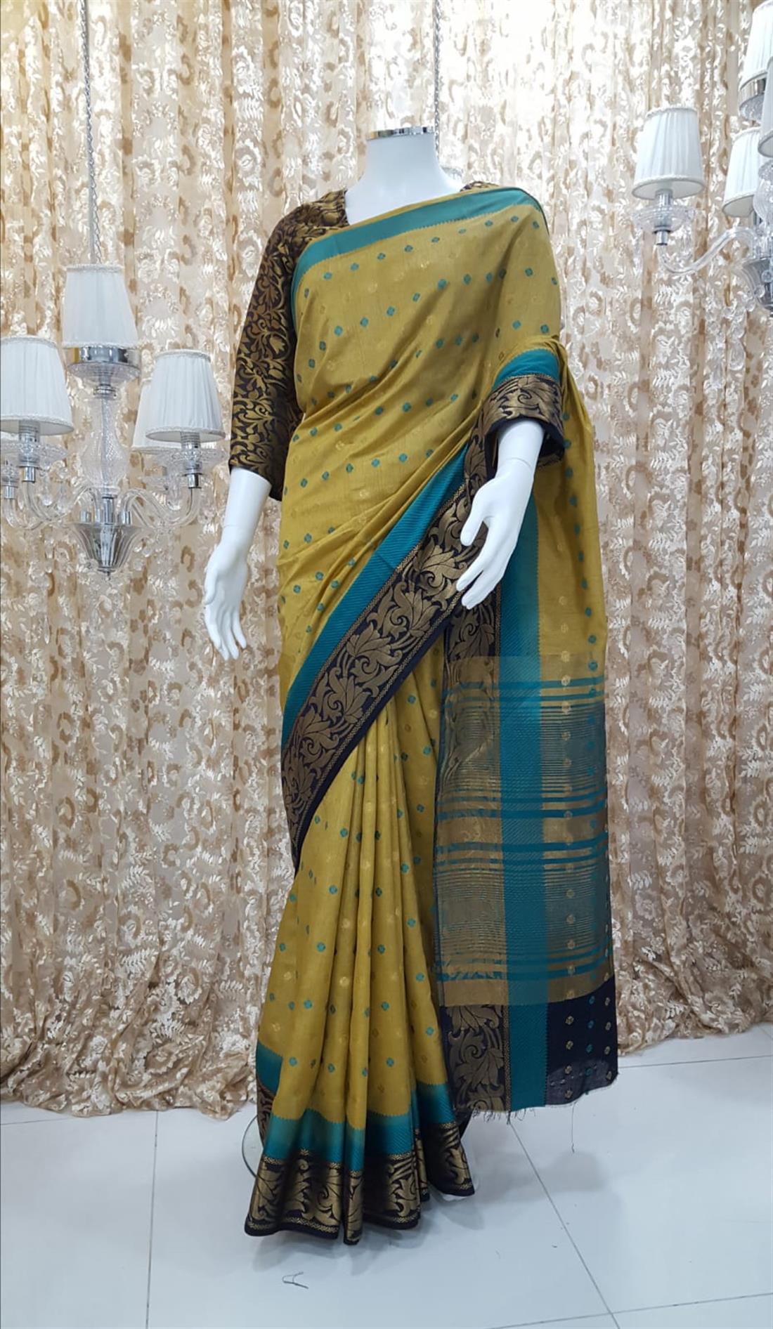 Olive & Navy Banarasi Sarees