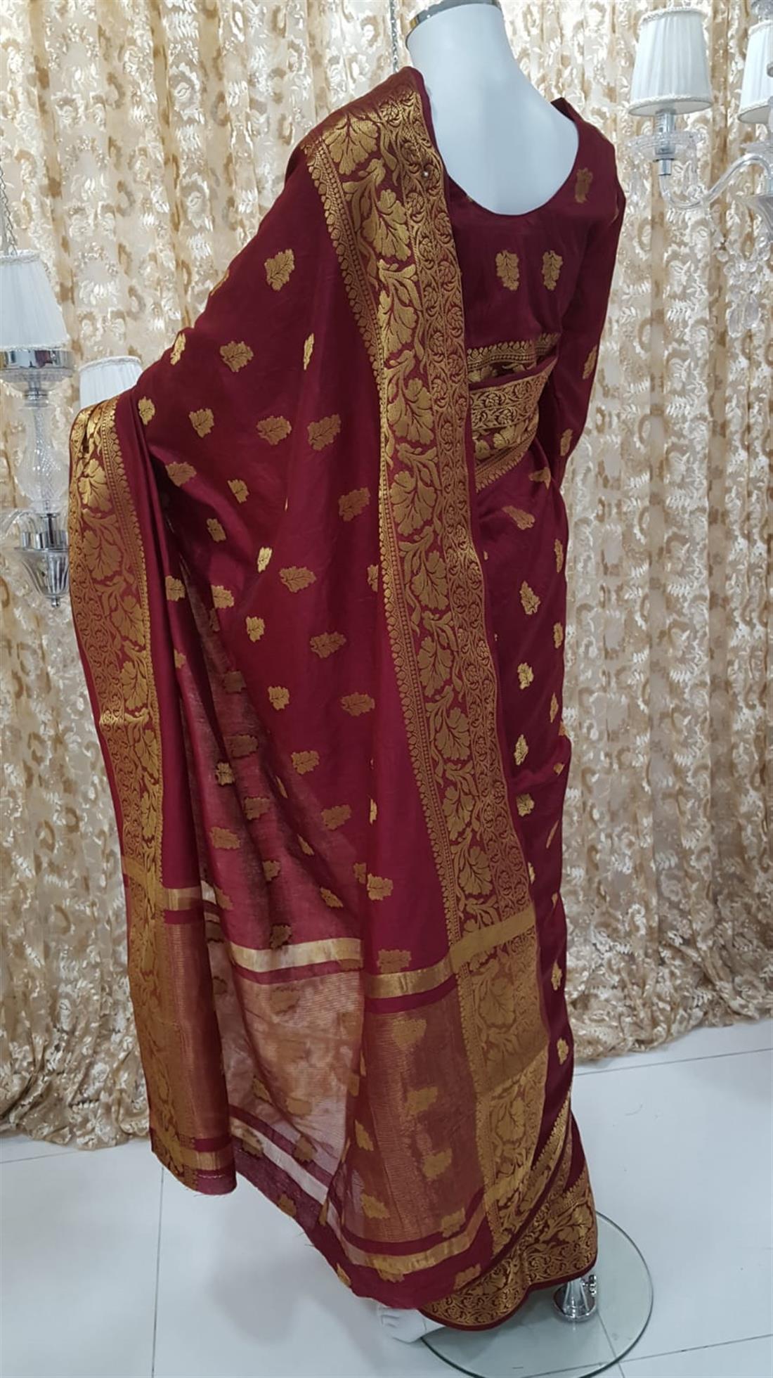 Mehroon Banarasi Sarees