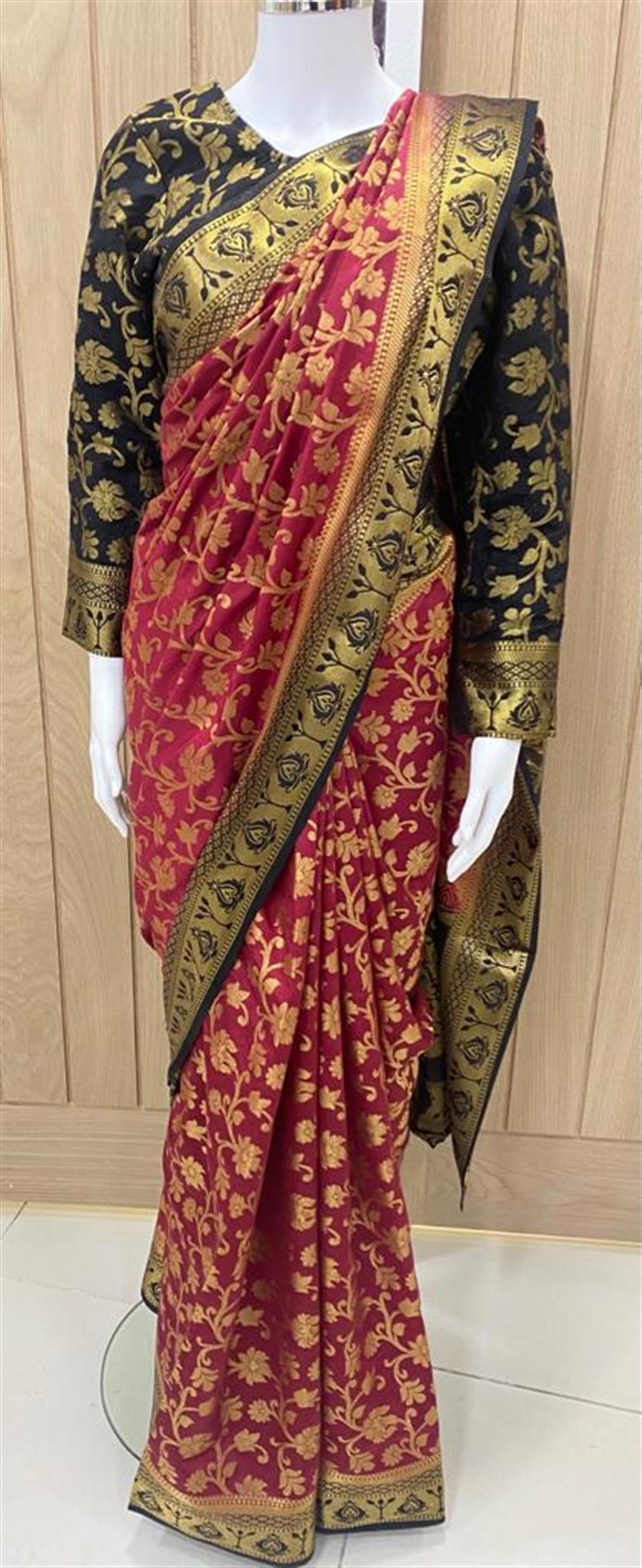 Maroon & Black Banarasi Sarees