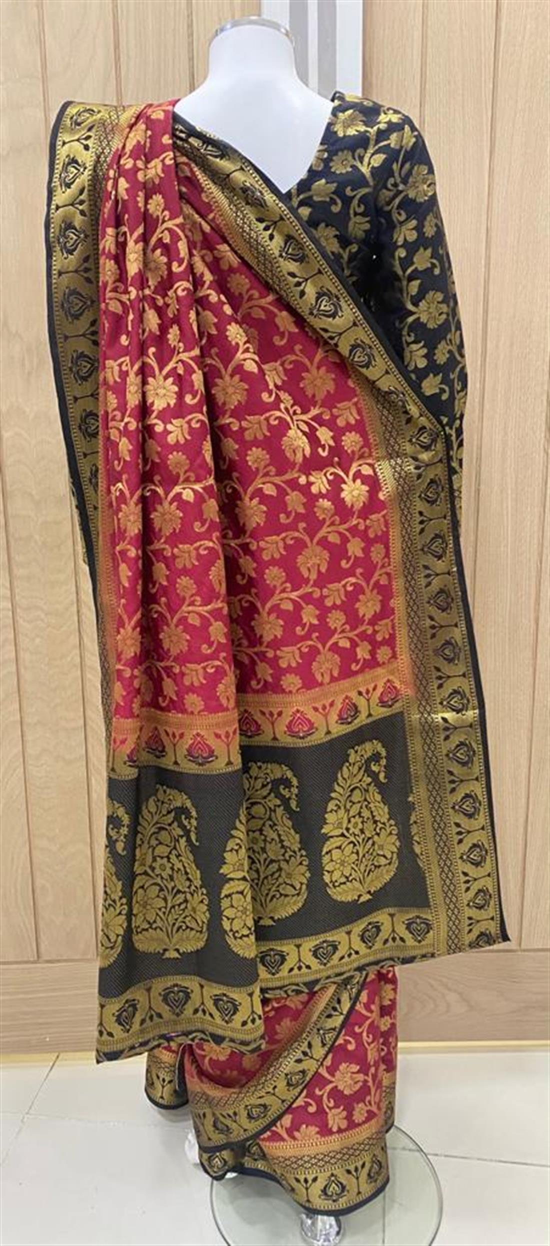 Maroon & Black Banarasi Sarees