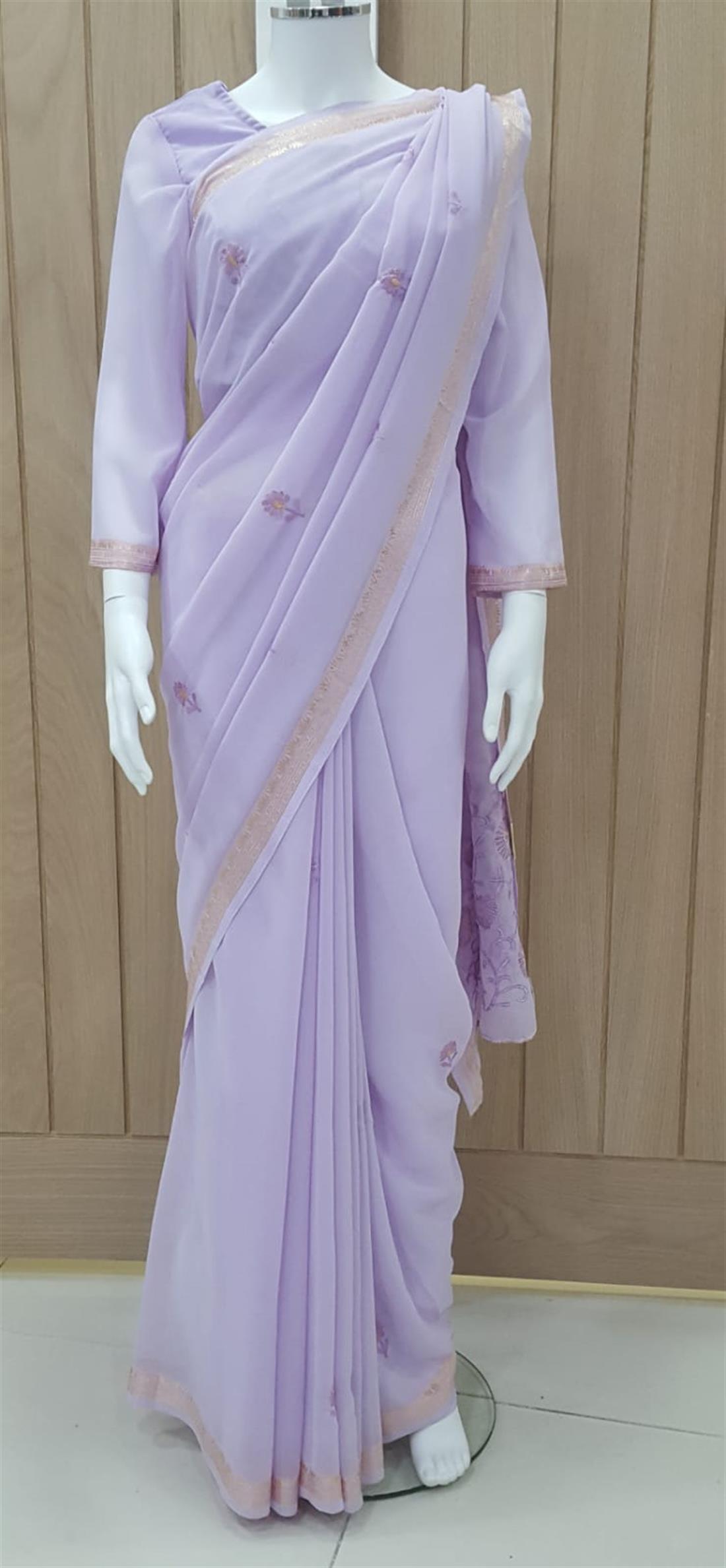 Lilac Georgette Sarees