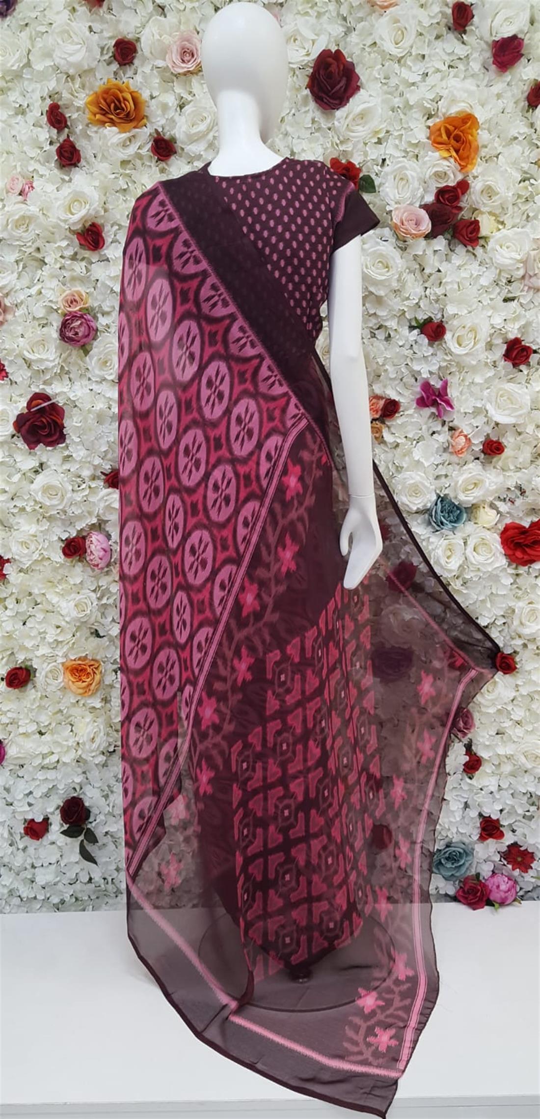 Pink Digital Print Georgette Sarees