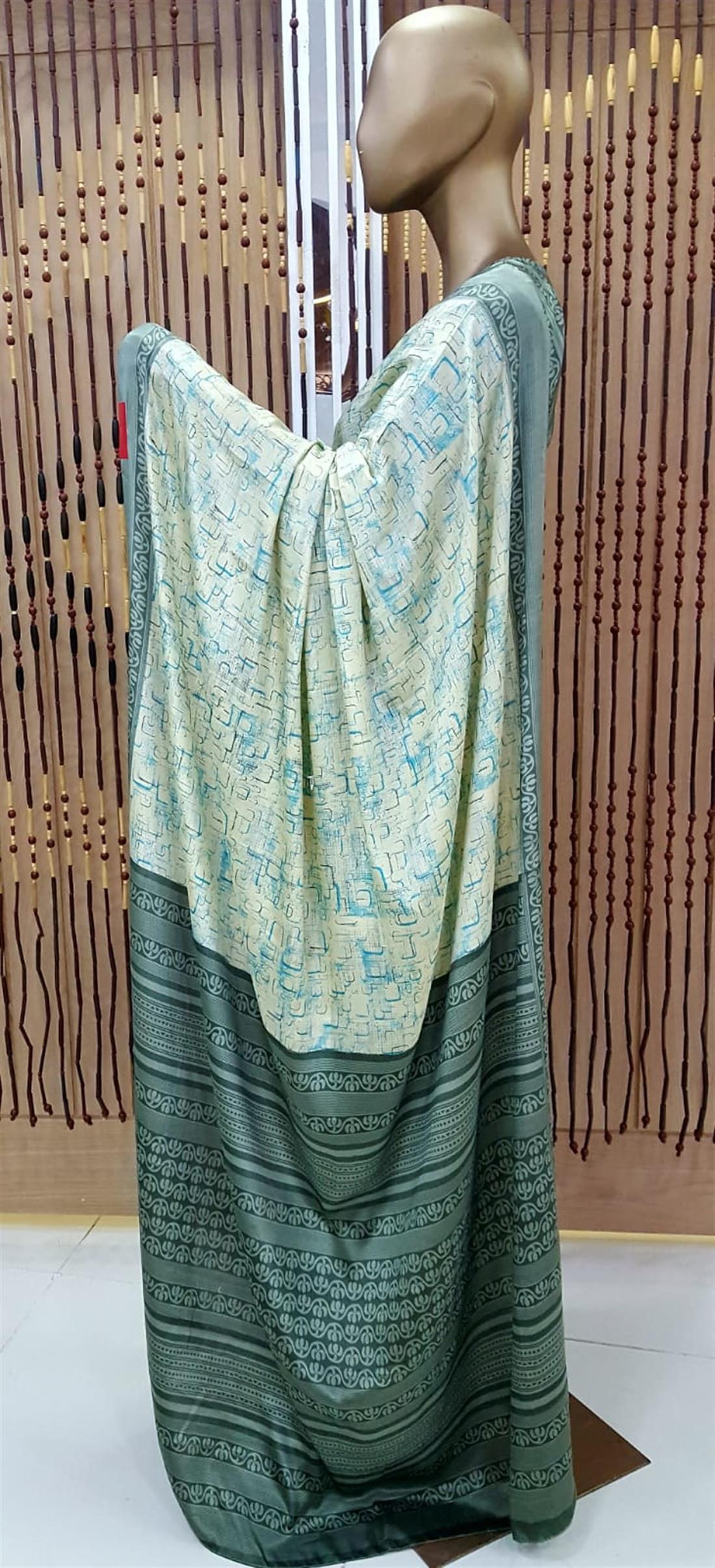 Mint Digital Print Silk Sarees