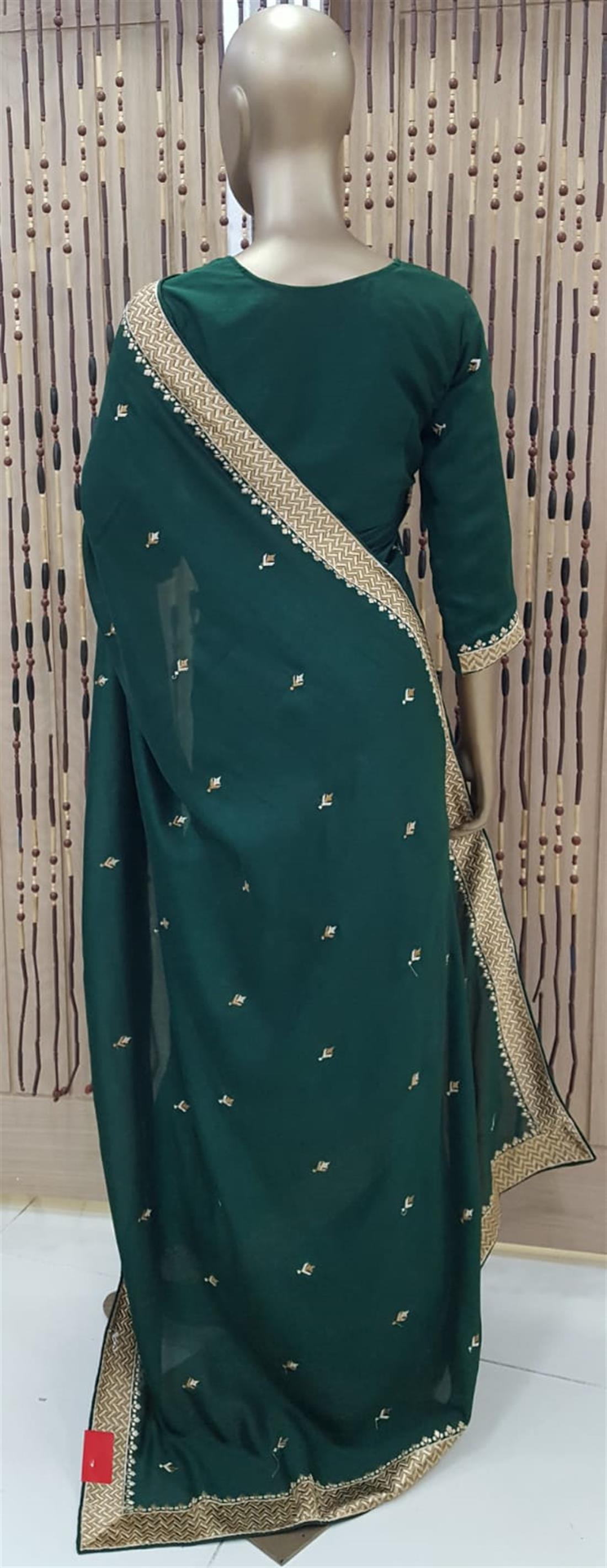 Bottle Green Raw Silk Sarees