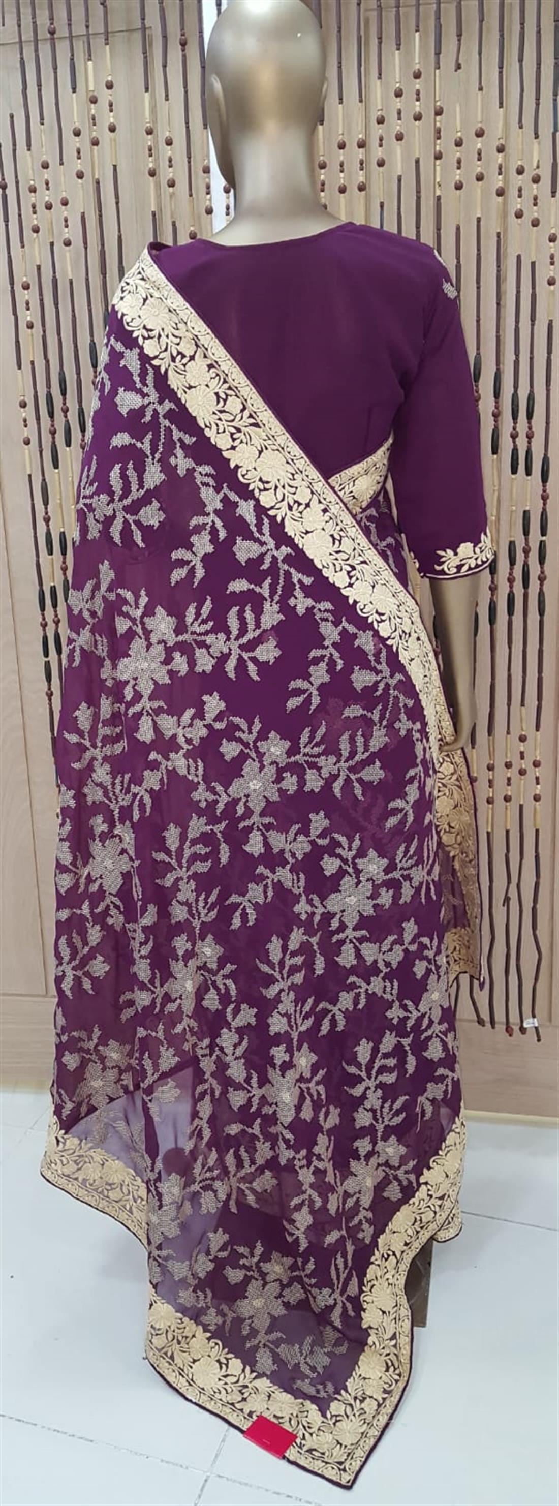 Plum Georgette Sarees