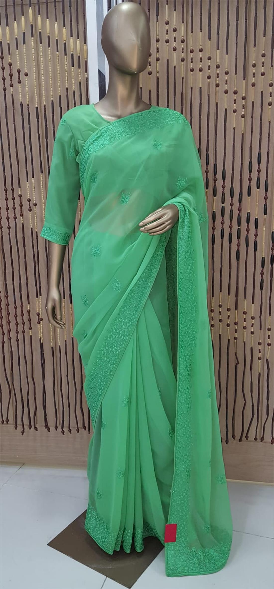 Green Georgette Sarees