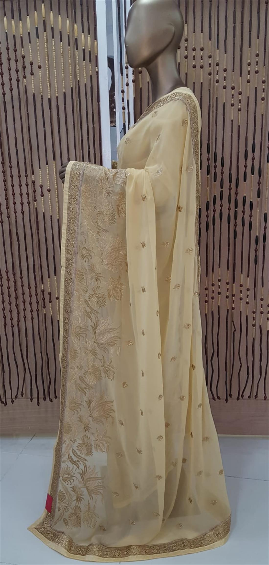 Gold Stone Work Georgette Sarees