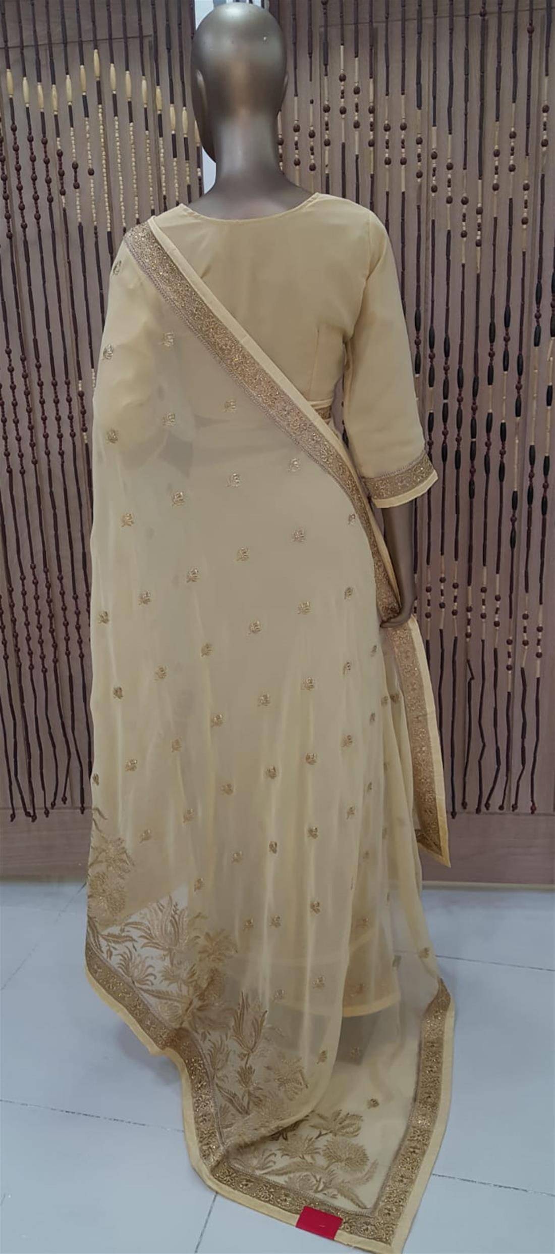 Gold Stone Work Georgette Sarees