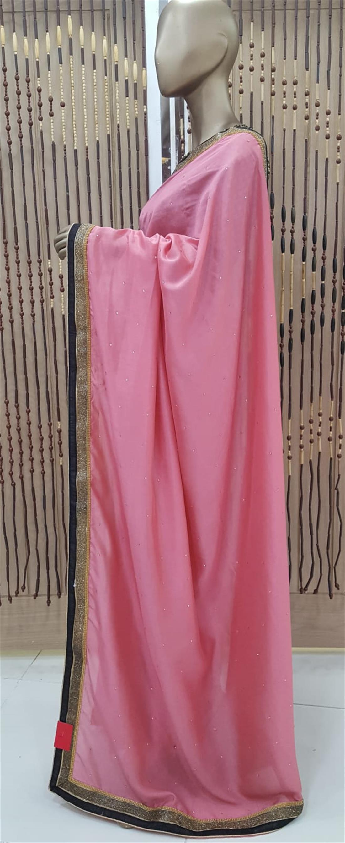 Dusty Pink & Black Silk Sarees