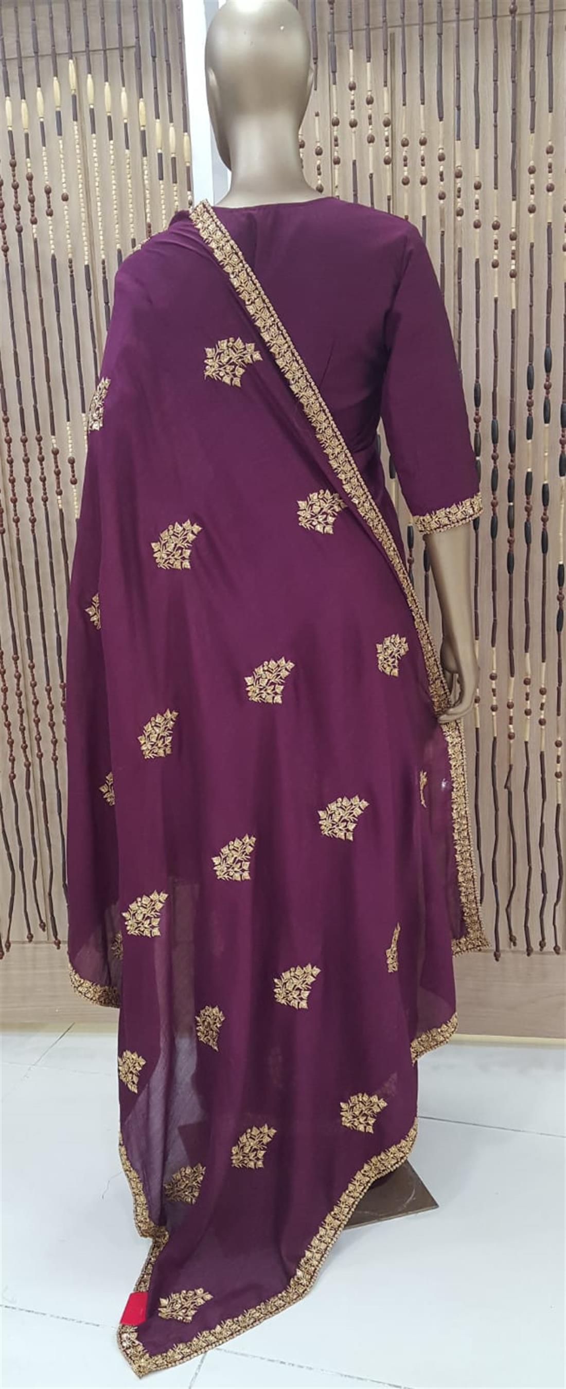 Plum Beaded Silk Sarees