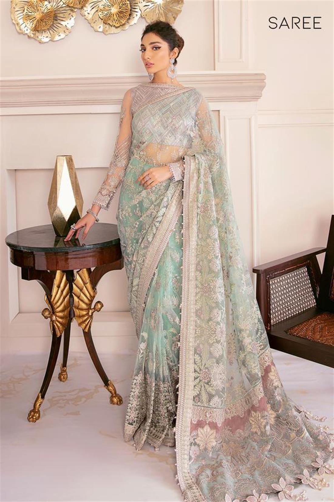 Mint & Lilac Net Sarees