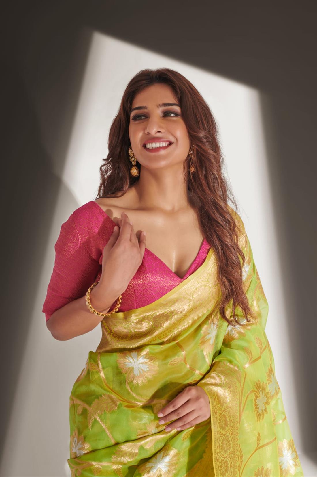 Lime Banarasi Sarees