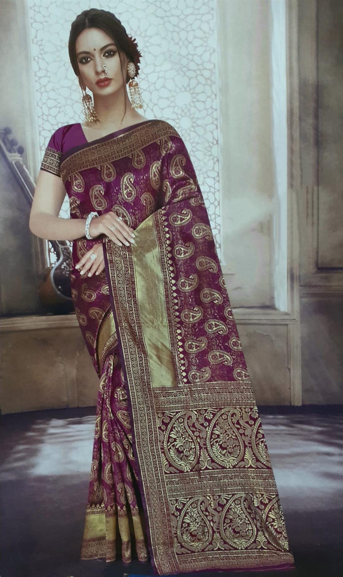 Purple Banarasi Sarees