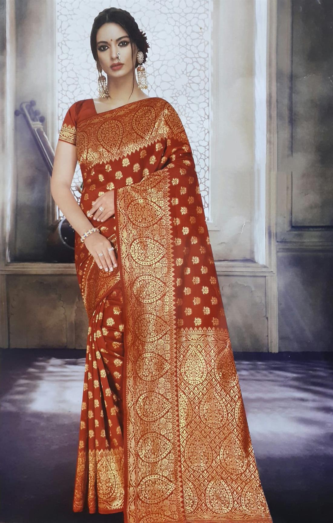 Maroon Banarasi Sarees