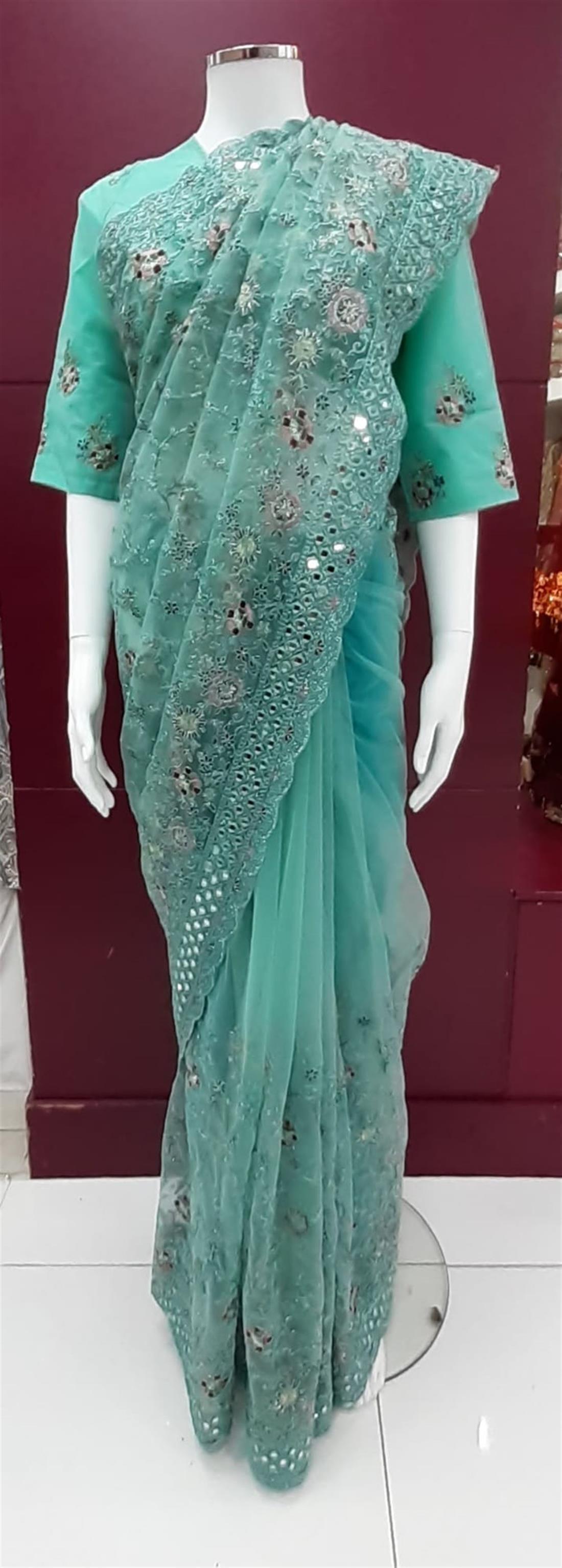 Farozi Blue Net Sarees